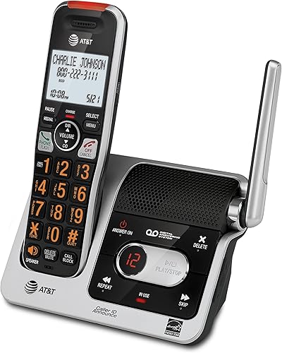 Miniatura 12 de AT&T BL102 DECT 6.0 Teléfono inalámbrico para el hogar con contestador, bloqueo de llamadas, locutor de identificación de llamadas, asistencia de