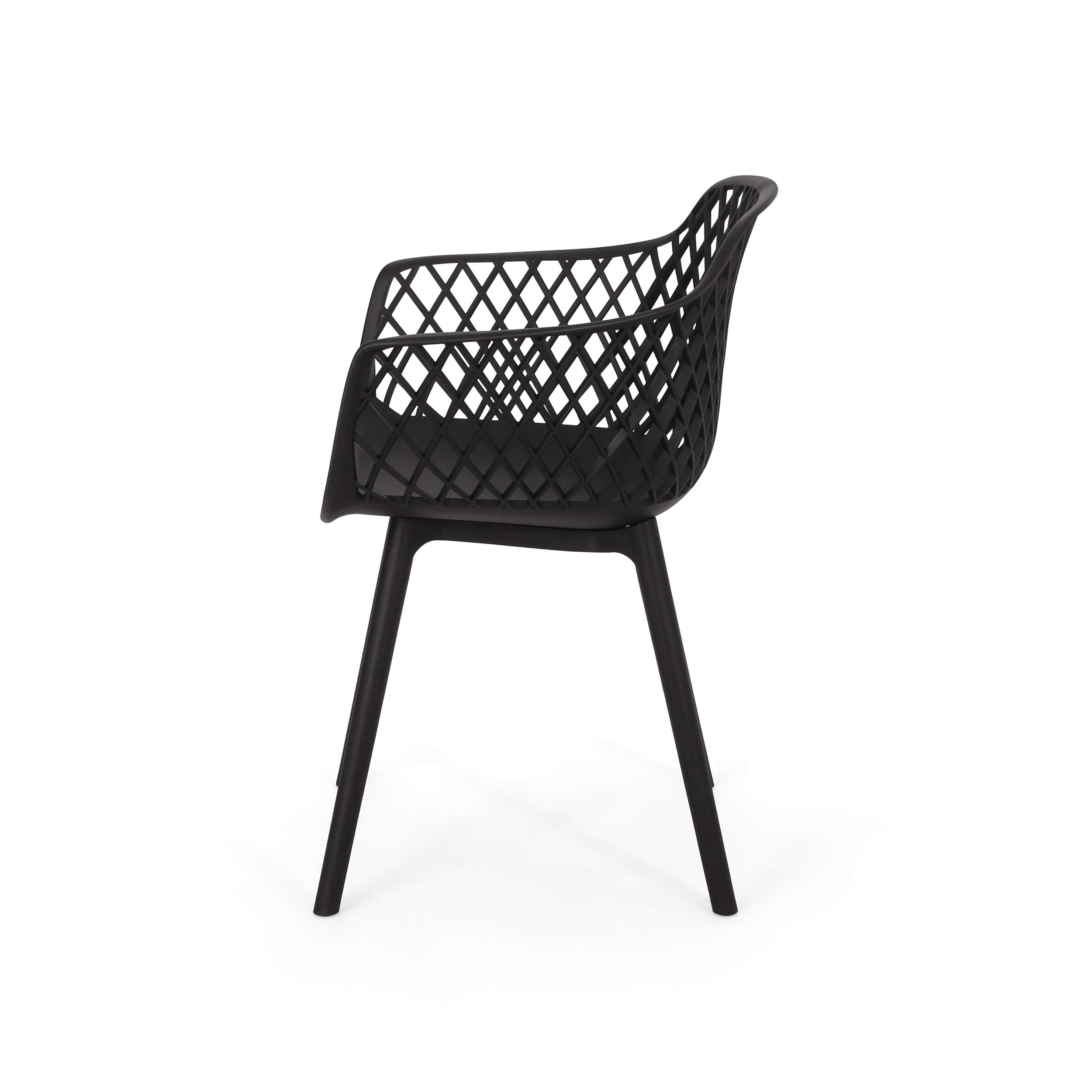 Delia Silla de comedor al aire libre (juego de 2), color negro 4