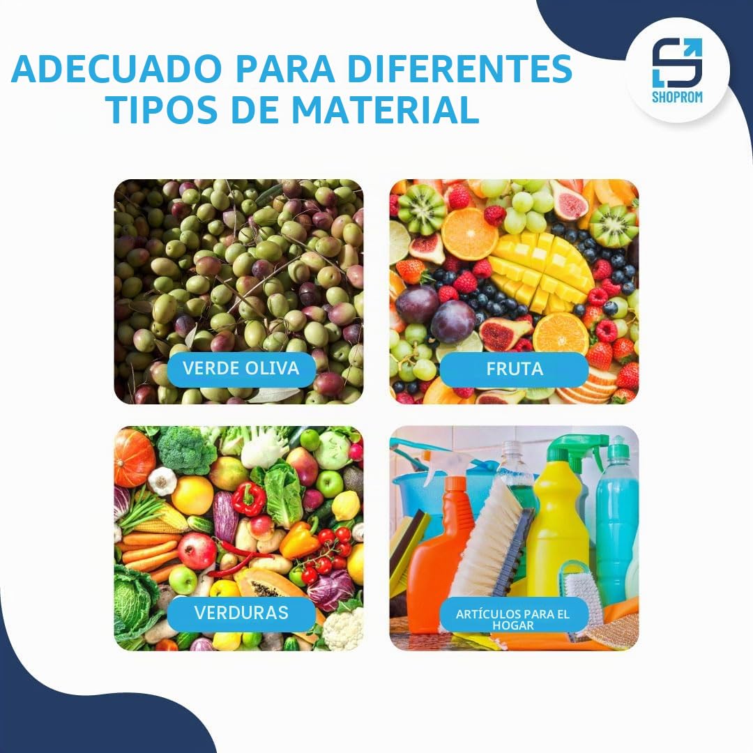 SHOPROM, Caja agrícola de plástico perforada, contenedor apilable para frutas y verduras, 52 x 36 x 31 cm (10)