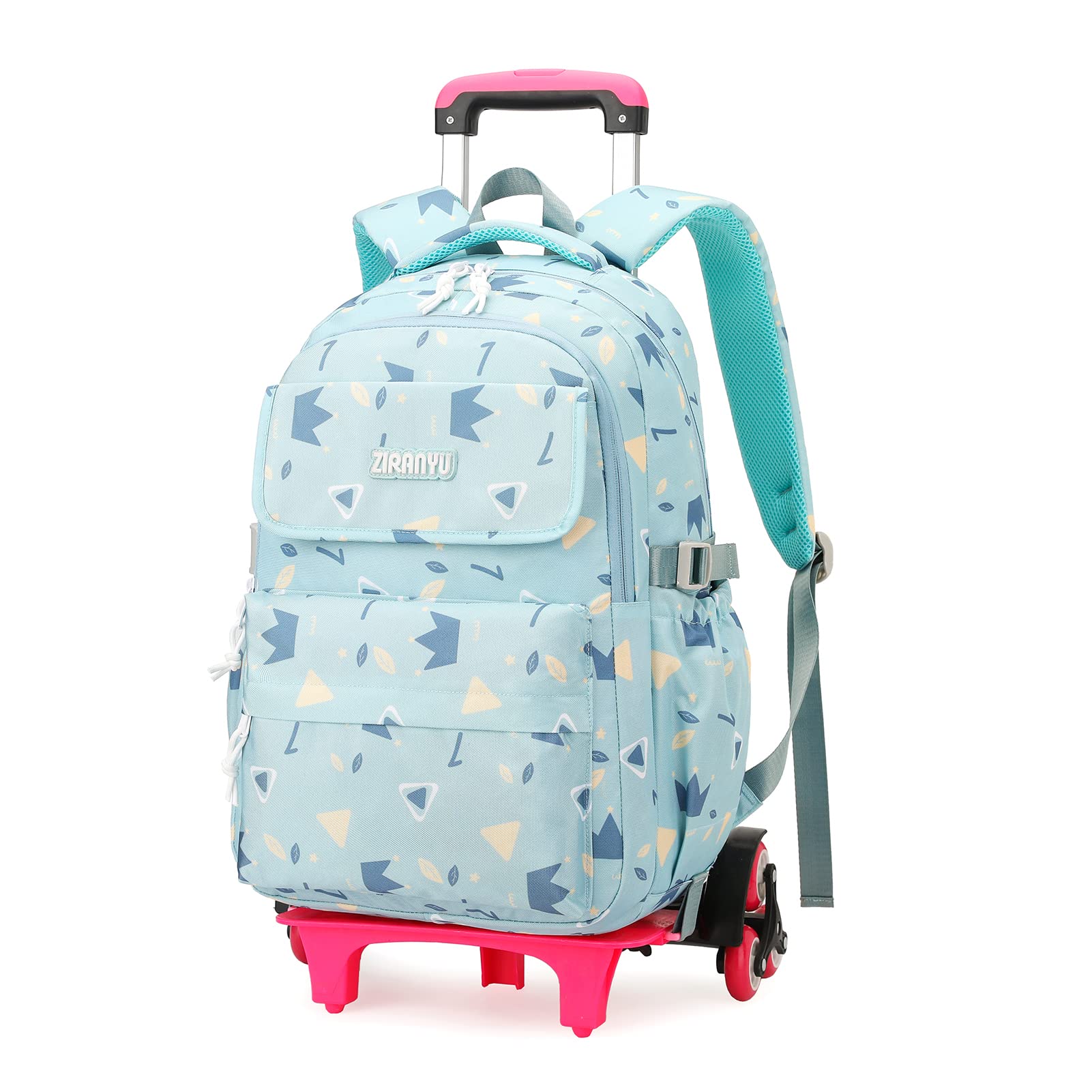 IvyH Mochila con Ruedas Niña,Ligero Mochilas Escolares Infantil con Ruedas,Mochila con Carro para Escuela Secundaria Primaria