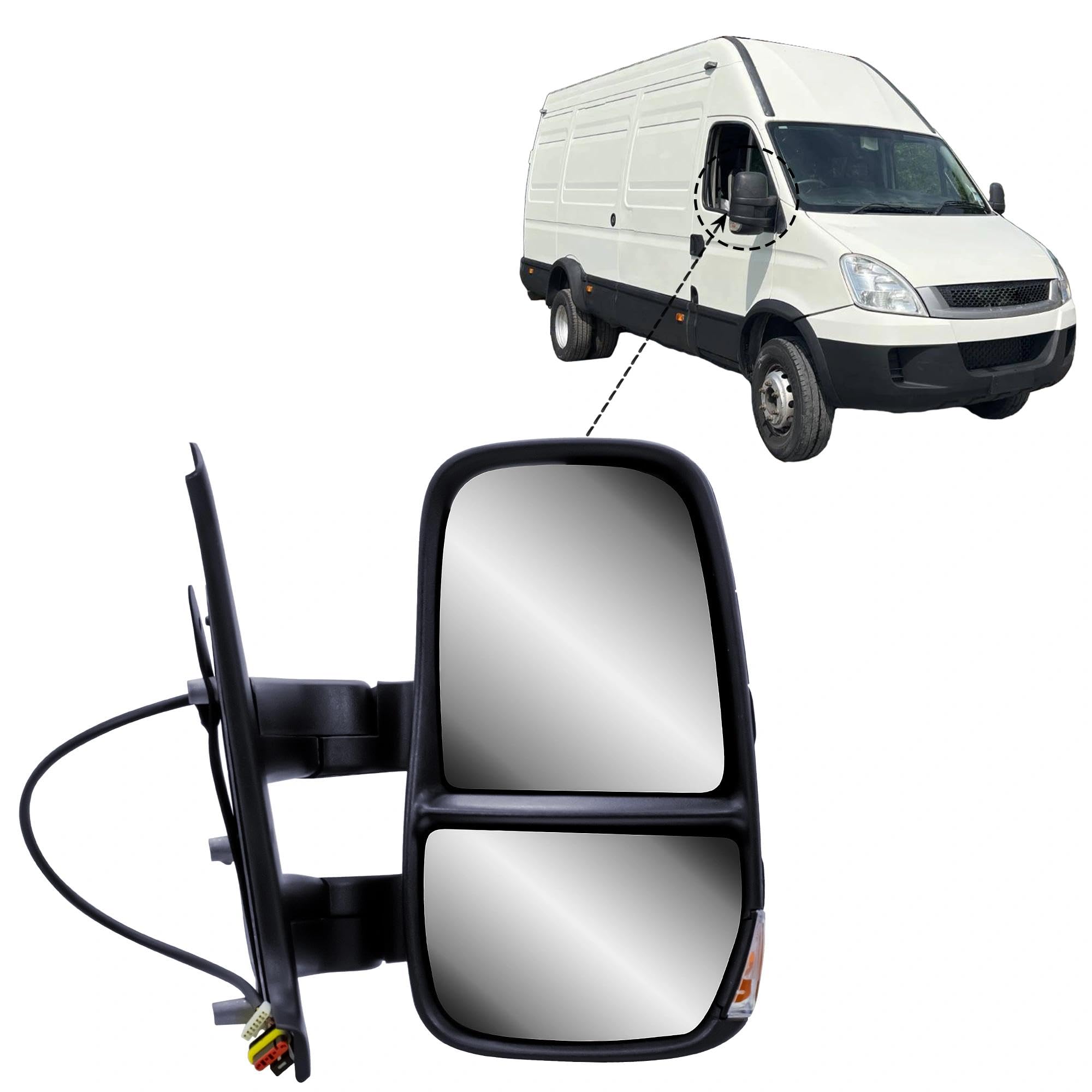 Specchietto retrovisore destro per IVECO Daily IV V Truck 2006-2013 | elettrico, riscaldato, con luce lampeggiante, lato passeggero