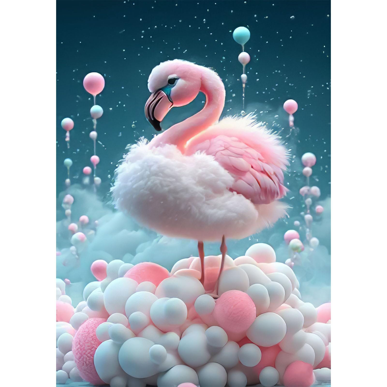 RICUVED Diamond Painting Flamingos Kits for Adults Kids,5D Diamond Art Fantasy Flamingos Kits,Full Drill DIY Animals Diamond Painting Kits Diamond Art for Home Wall Decor Art 30x40cm