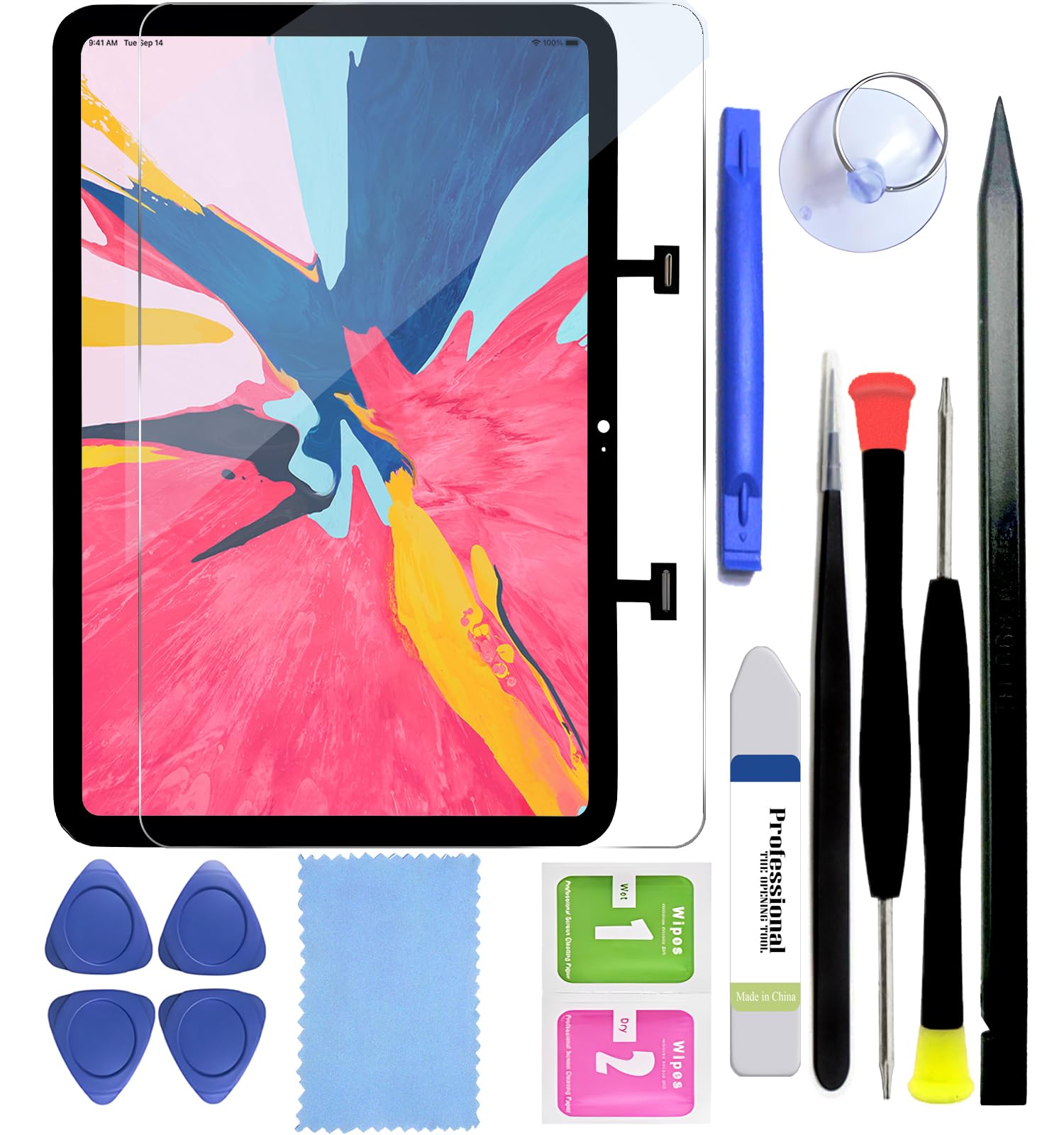 for iPad 10 Gen (10th Generation) 2022 Screen Replacement Repair Kit 10.9" Touch Glass Digitizer A2696 A2757 A2777 A3162 +Protector +Adhesive +DIY Tools (Without LCD)