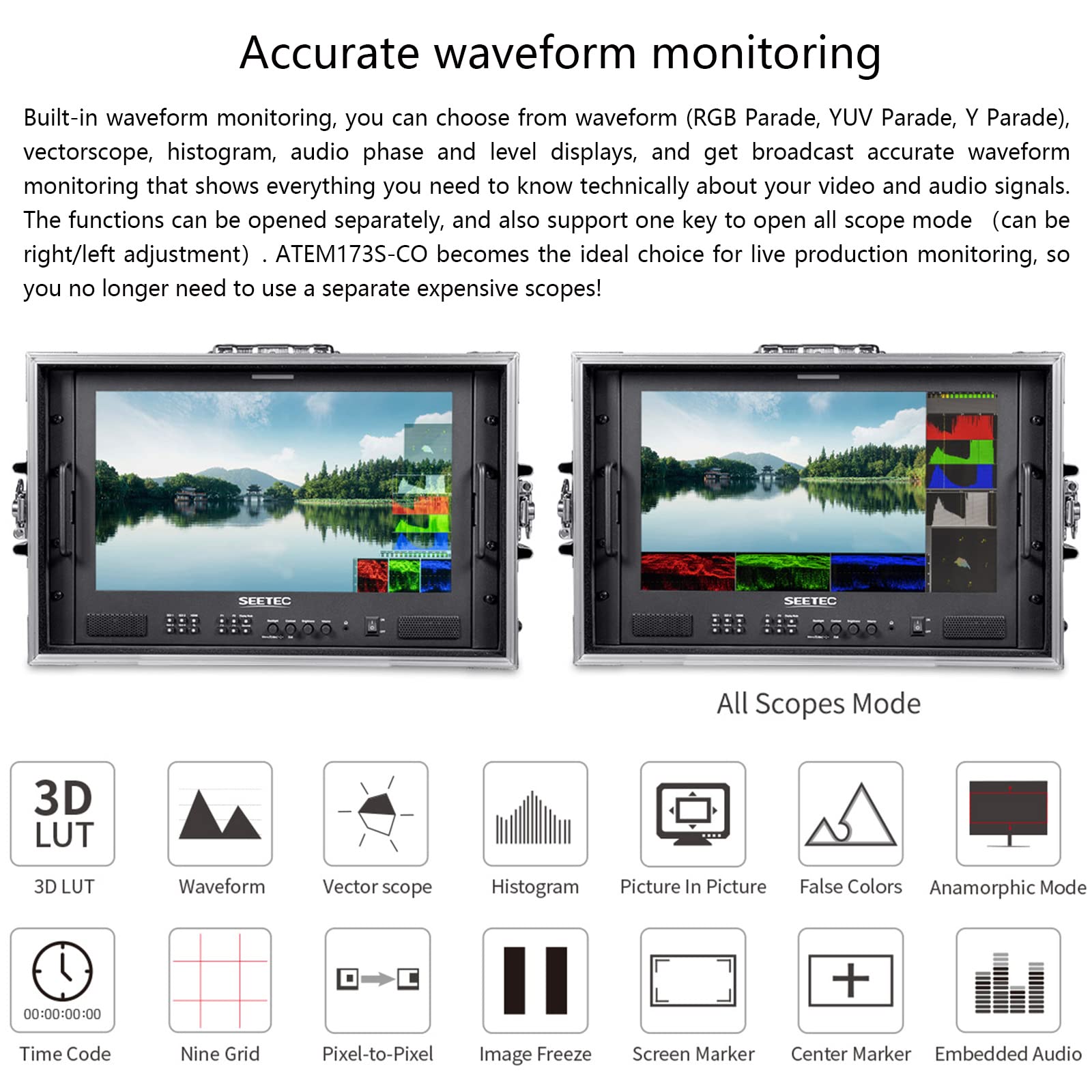 Amazon | SEETEC ATEM173S-CO 17.3インチマルチカメラブロードキャスト