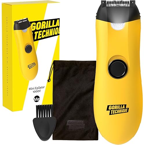 Gorilla Technique Mini Epilator 1000V, Pain Relief Roller, Facial & Body Hair Removal Device, Electric Tweezers for Women & Men, Specialized for Narrow and Sensitive Area, Korean Skin Care - 1000V