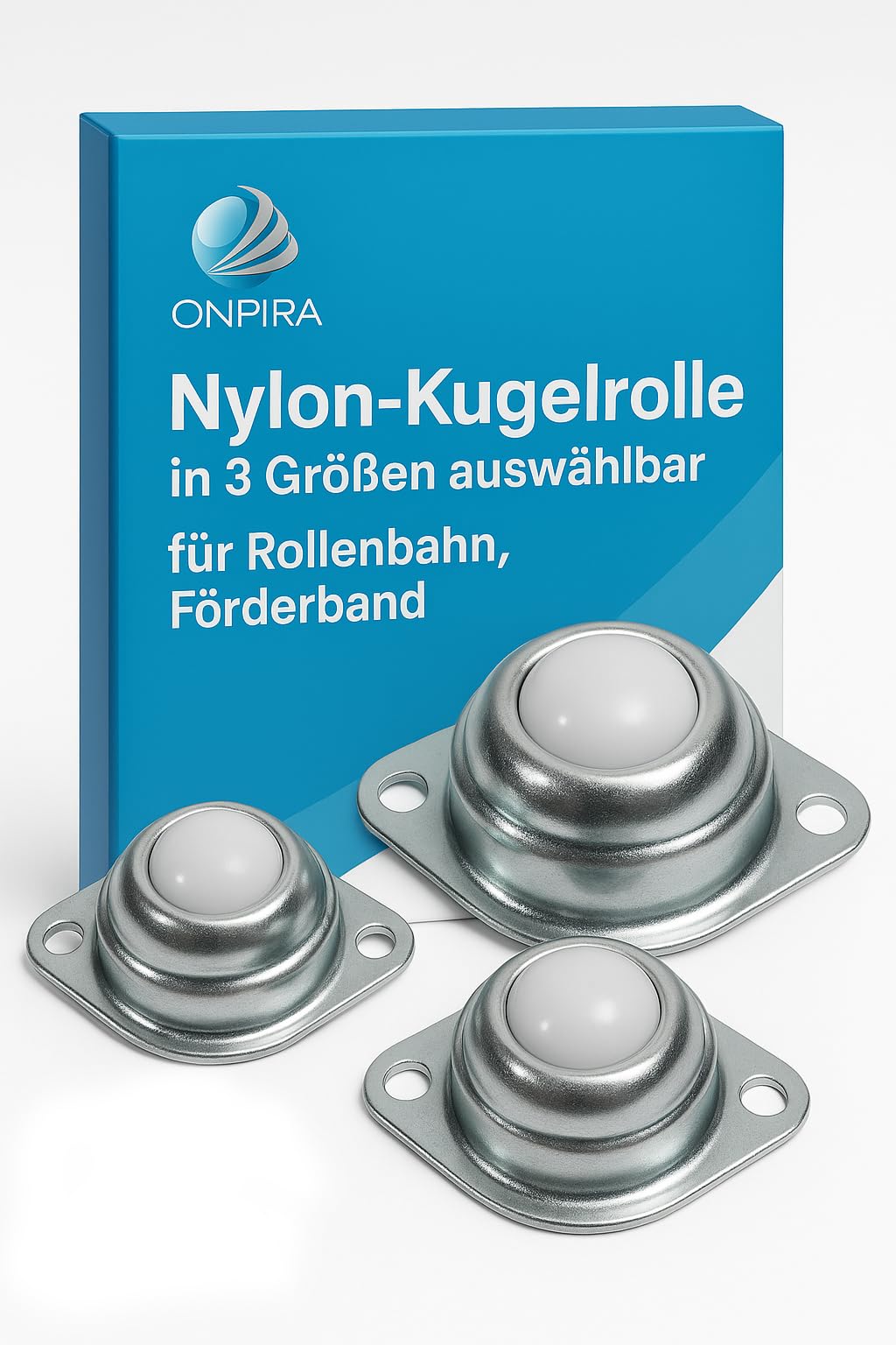 Kugelrollenlager Transportrollen – 8 Größen, 10–90kg Tragkraft, Verzinkter Stahl, Für Förderbänder & Arbeitstische Förderband Rolle Verzinkt