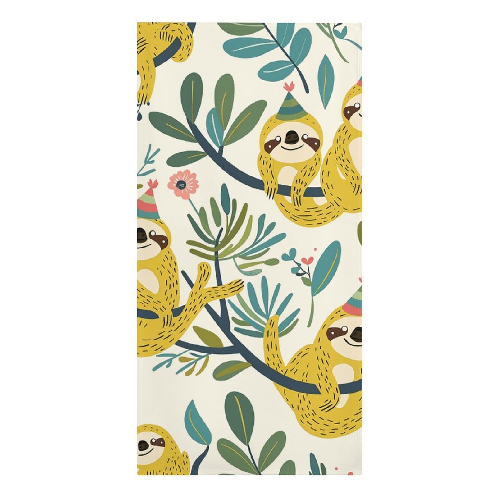 asbwuo Hanging Yellow Sloth Beach Towels Extra Large Quick Dry Absorbent