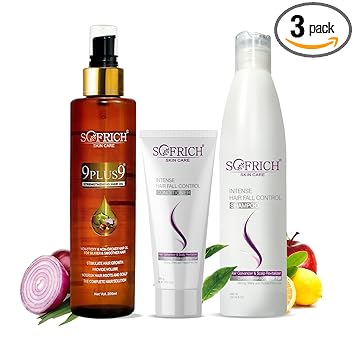 Sofrich Intense Hair Fall Control Kit | For Weak & Unnourished Hair, Reduces Hair fall & Breakage |