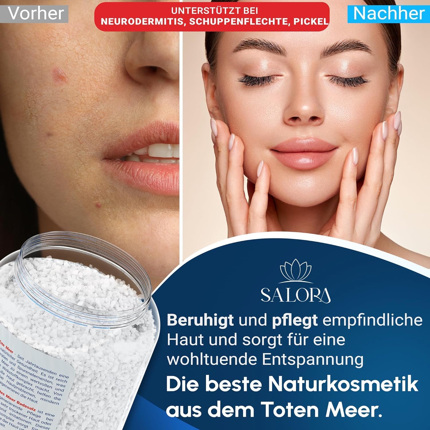 Salora ® Original Totes Meer Badesalz - 5 Kg [Frei von Zusatzstoffen] - Premium Meersalz Badesalz aus Jordanien - Vollbad oder Fußbad Salz mit Peeling Effekt