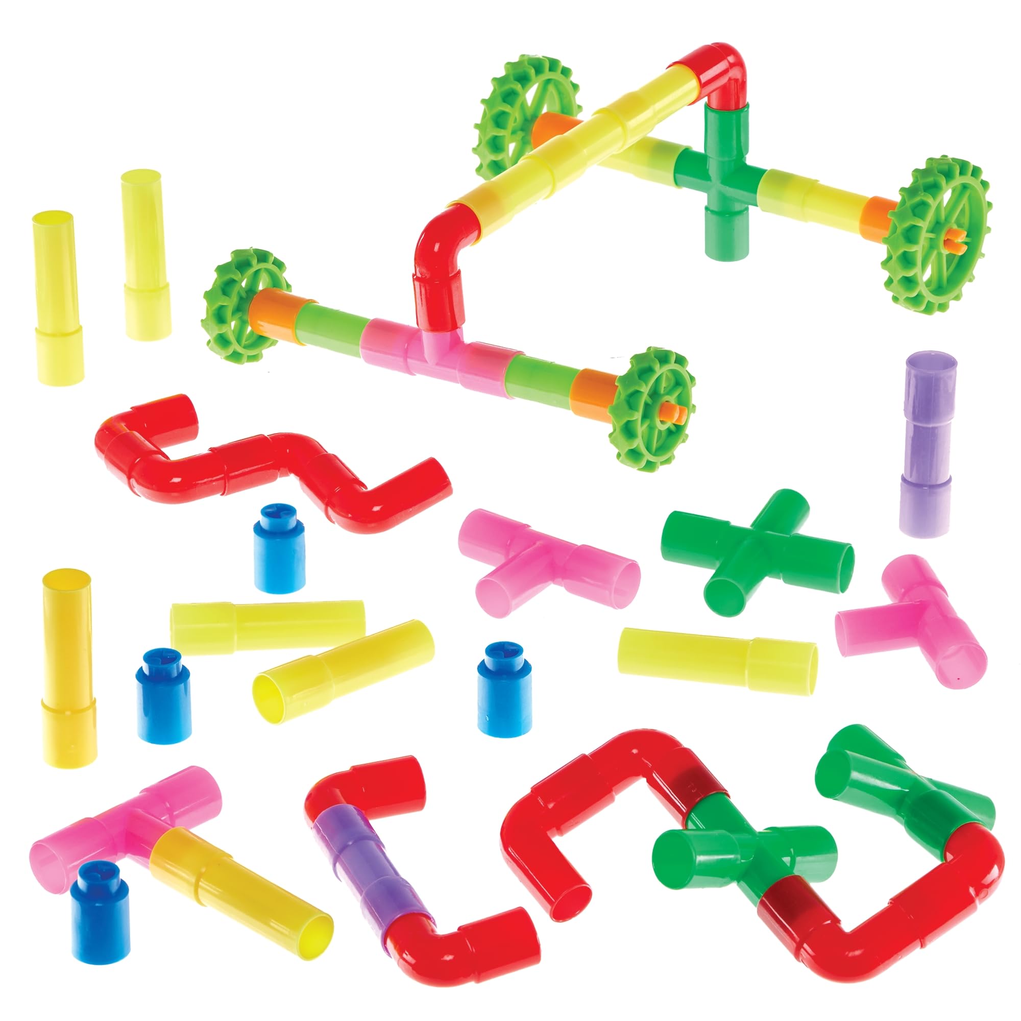 Baker Ross FN482 Building Construction Tubes - Pack of 48, Educational Building Blocks and Learning Tools for Kids
