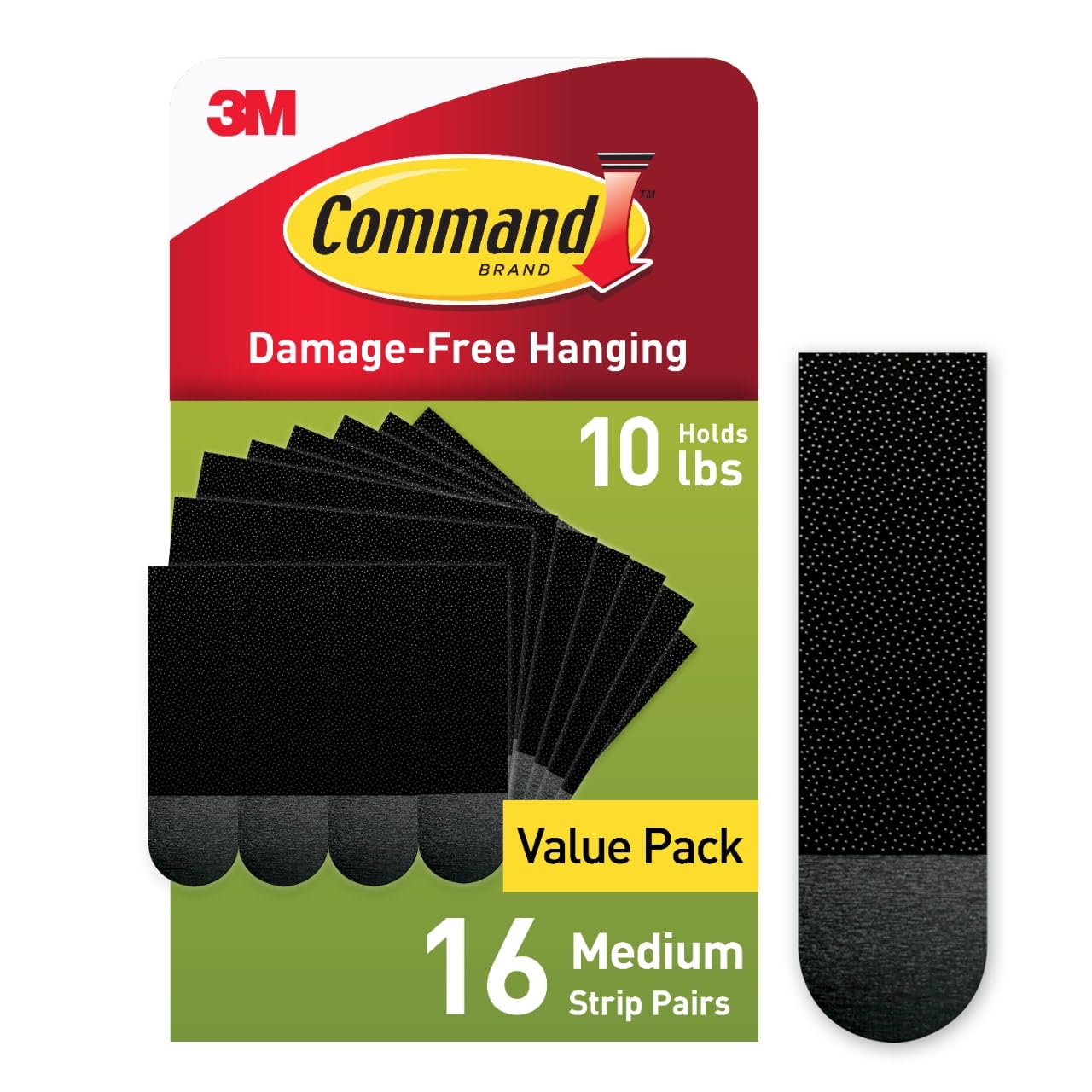 Command Picture Hanging Strips, Medium, Black, 16-Pairs
