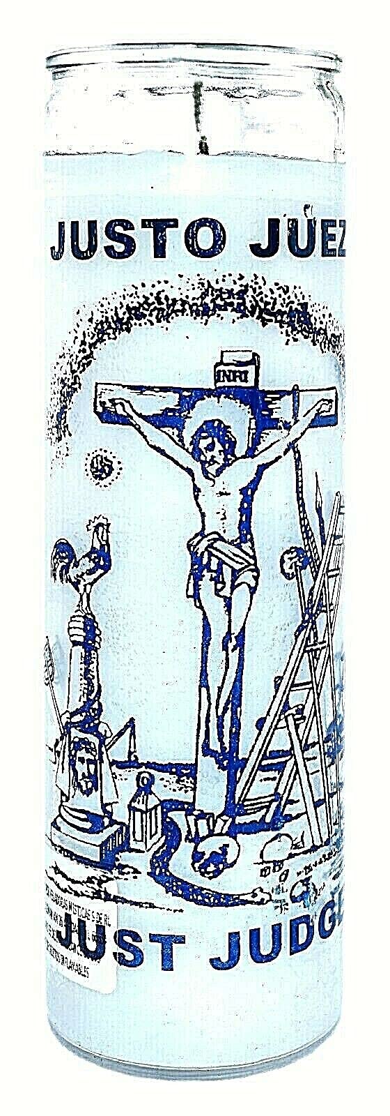 3 PCS Candles VELADORAS JUST Judge White Justo JUEZ Blanca UNSCENTED Burns 120 HRS