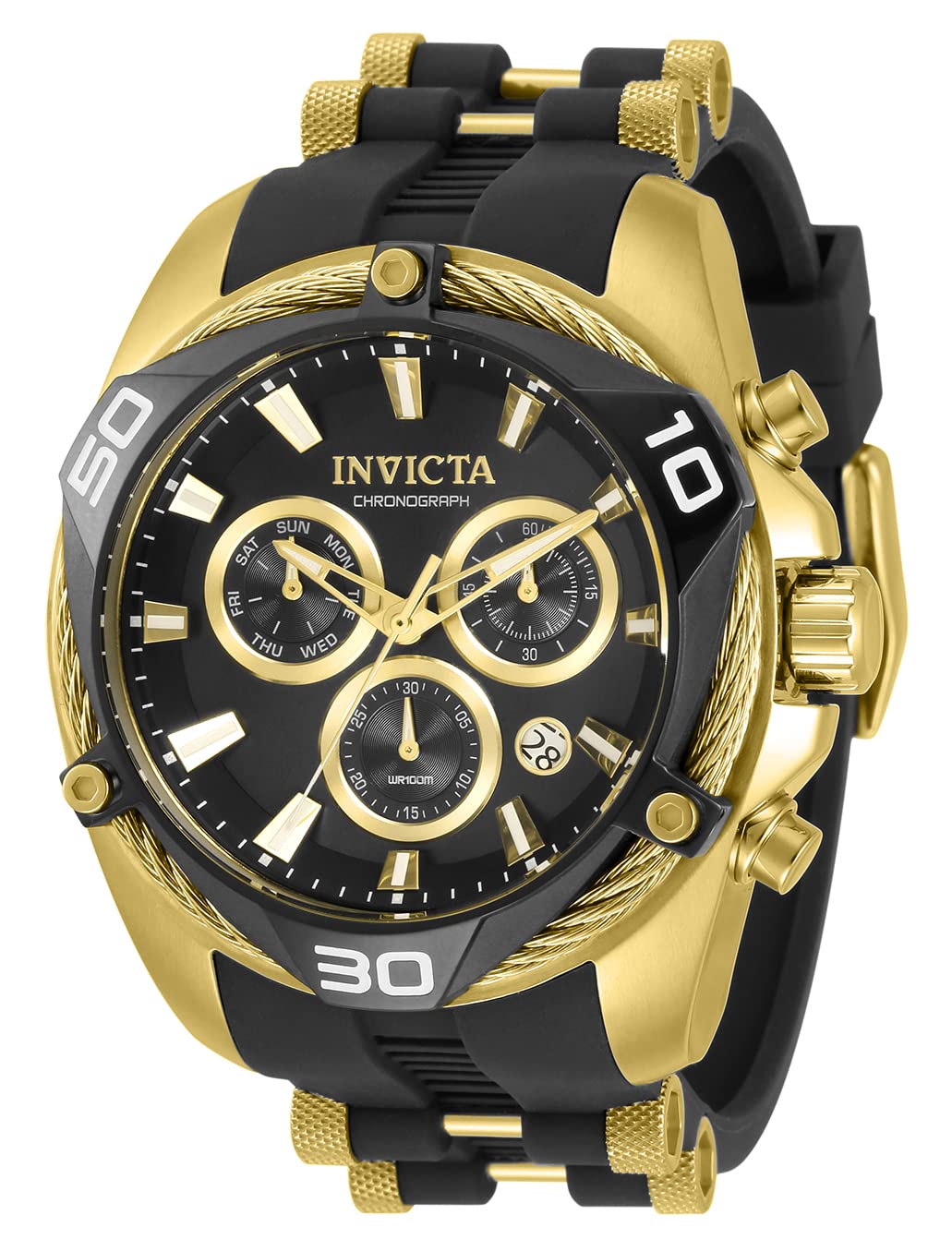 Invicta Mens Bolt 50mm Stainless Steel Silicone Quartz Watch Gold Model: 31315 product thumbnail 2
