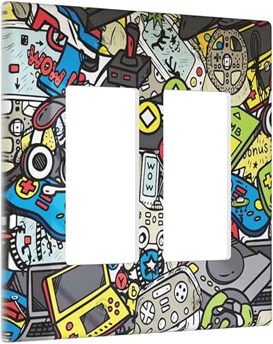 Miniatura 20 de Placa de pared de tortugas marinas, hierba oceánica, medusas, peces y algas marinas, placa de pared de doble palanca, cubierta de interruptor de luz