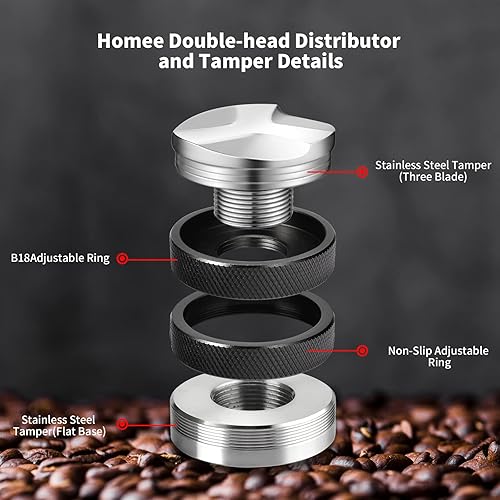 Miniatura 6 de Caja de café de 4.8 pulgadas, absorbente de golpes, duradera, estilo barista, con barra de golpeo extraíble + distribuidor de espresso de 2.008 in y