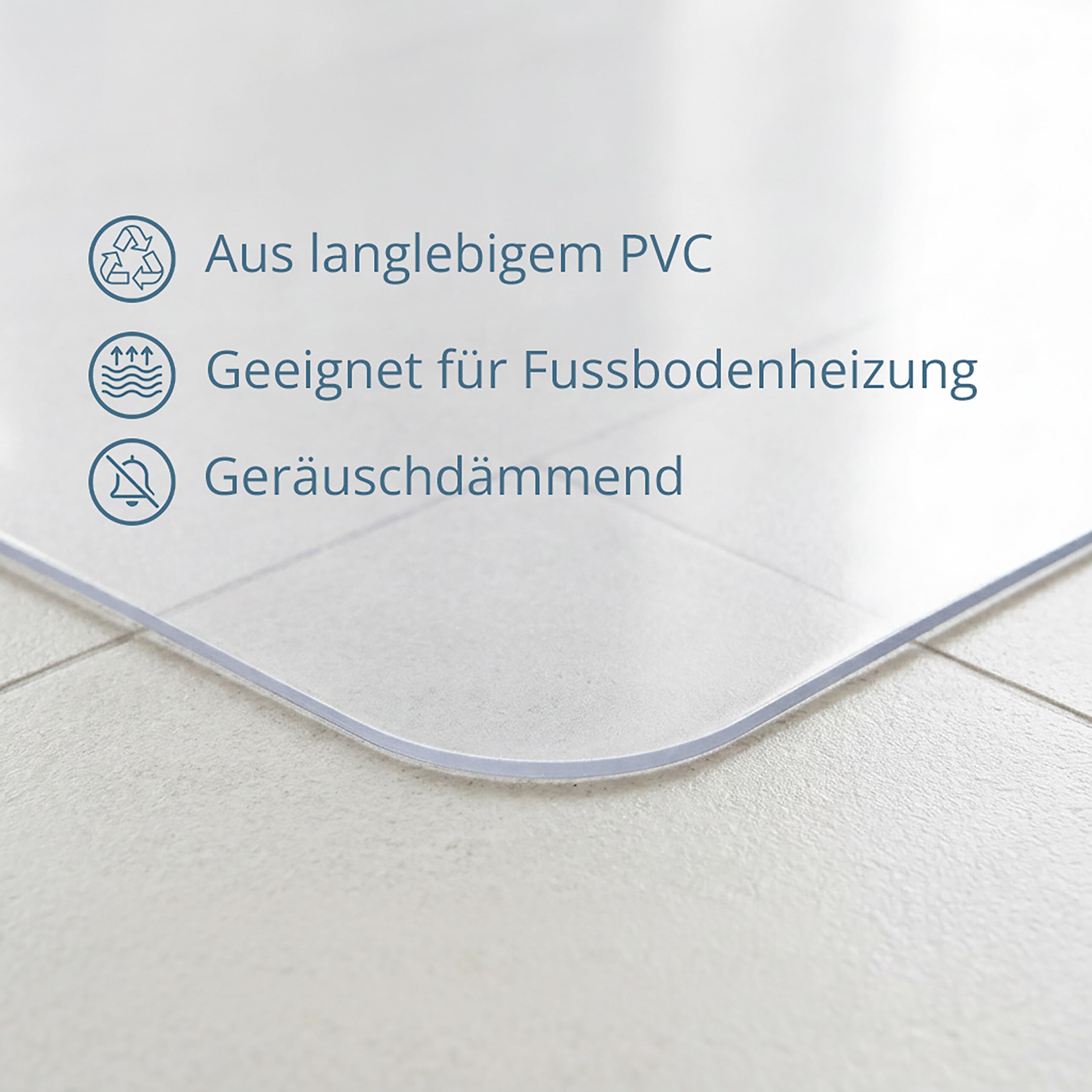 Relaxdays Bodenschutzmatte Bürostuhl, 120x150 cm, PVC Bodenunterlage Laminat, Parkett, Fliesen, rutschfest, transparent