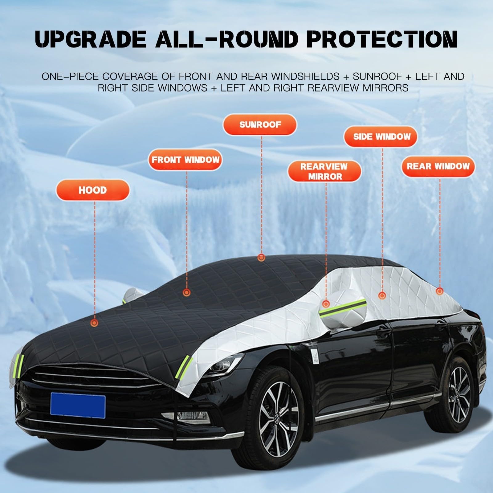 Aazon.co: X AUTOHAUX Car Cover Outdoor Waterproof Sun Rain Snow Hail Protection With Left Side