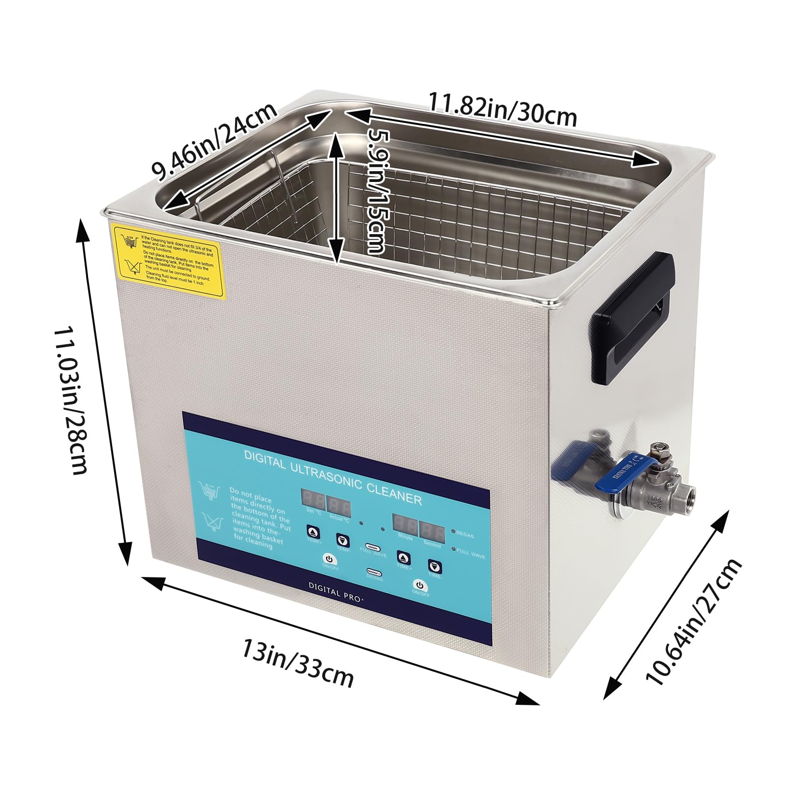 10L Ultraschallreiniger 240w Professioneller Ultraschallgerät mit Heizkorb Digital Timer Schmuck Reinigung Ultraschall für Brillen Zahnersatz Vergaser Eisenwaren