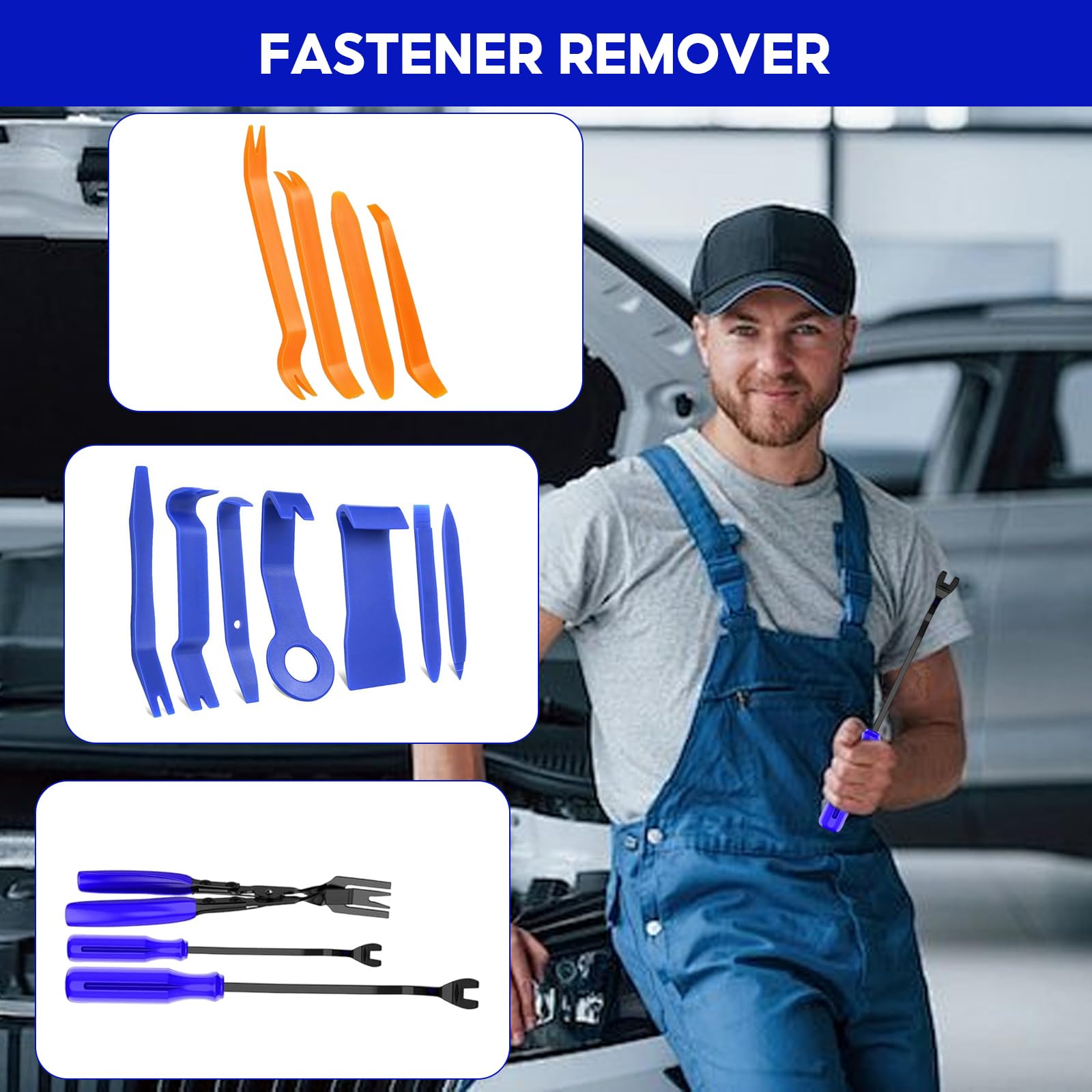 Trim Removal Tool, 14 PCS Car Trim Removal Tool Kit, Pry Tool Repair Kit for Panel Audio Dash Window Clip and Upholstery - Image 4