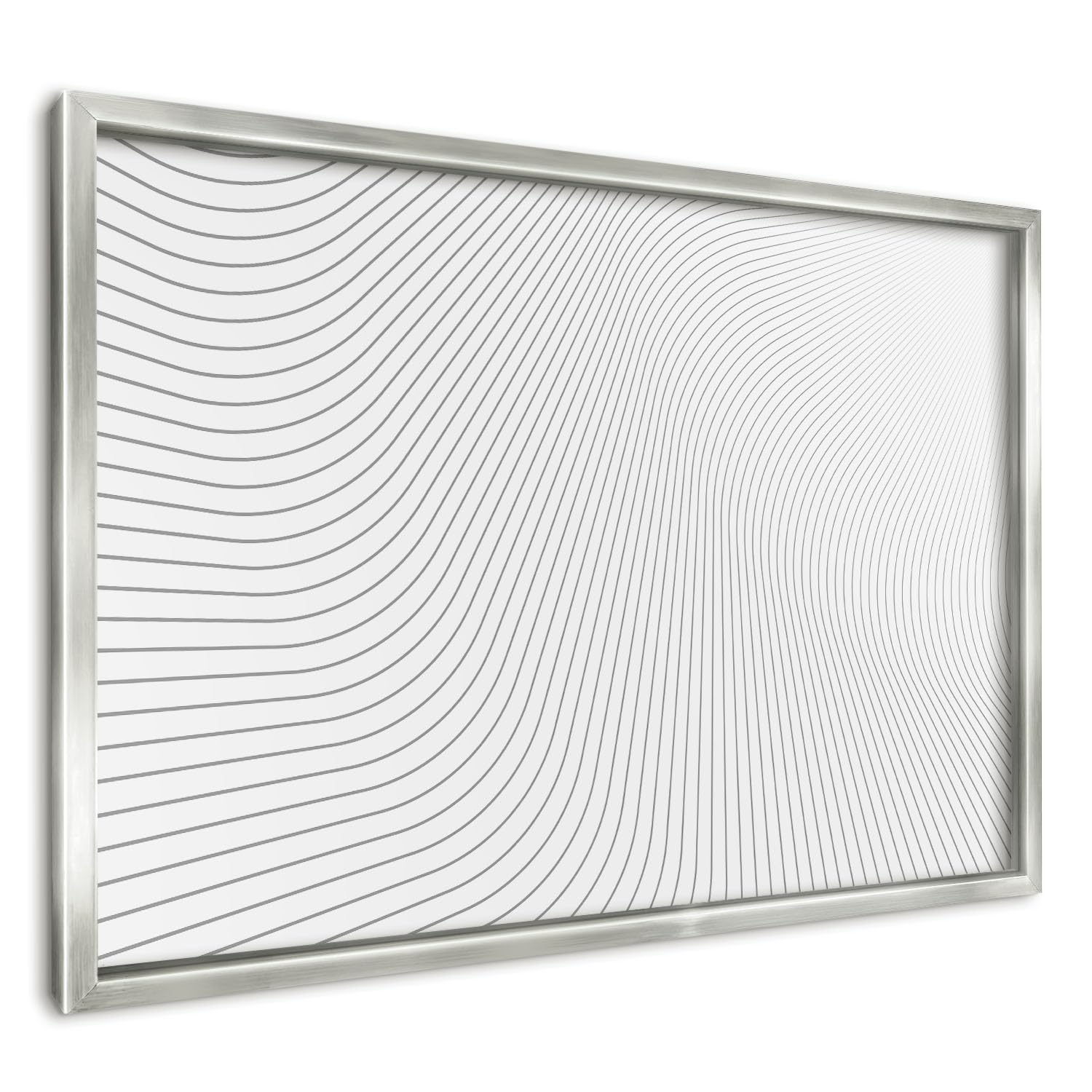Panel Magnético 60x40 cm | Marco Plateado | Las Líneas Están Rotas. | Montaje Fácil | Pizarra de Pared | Para Restaurante y Bar | Expositor para Menú, Ofertas del Día
