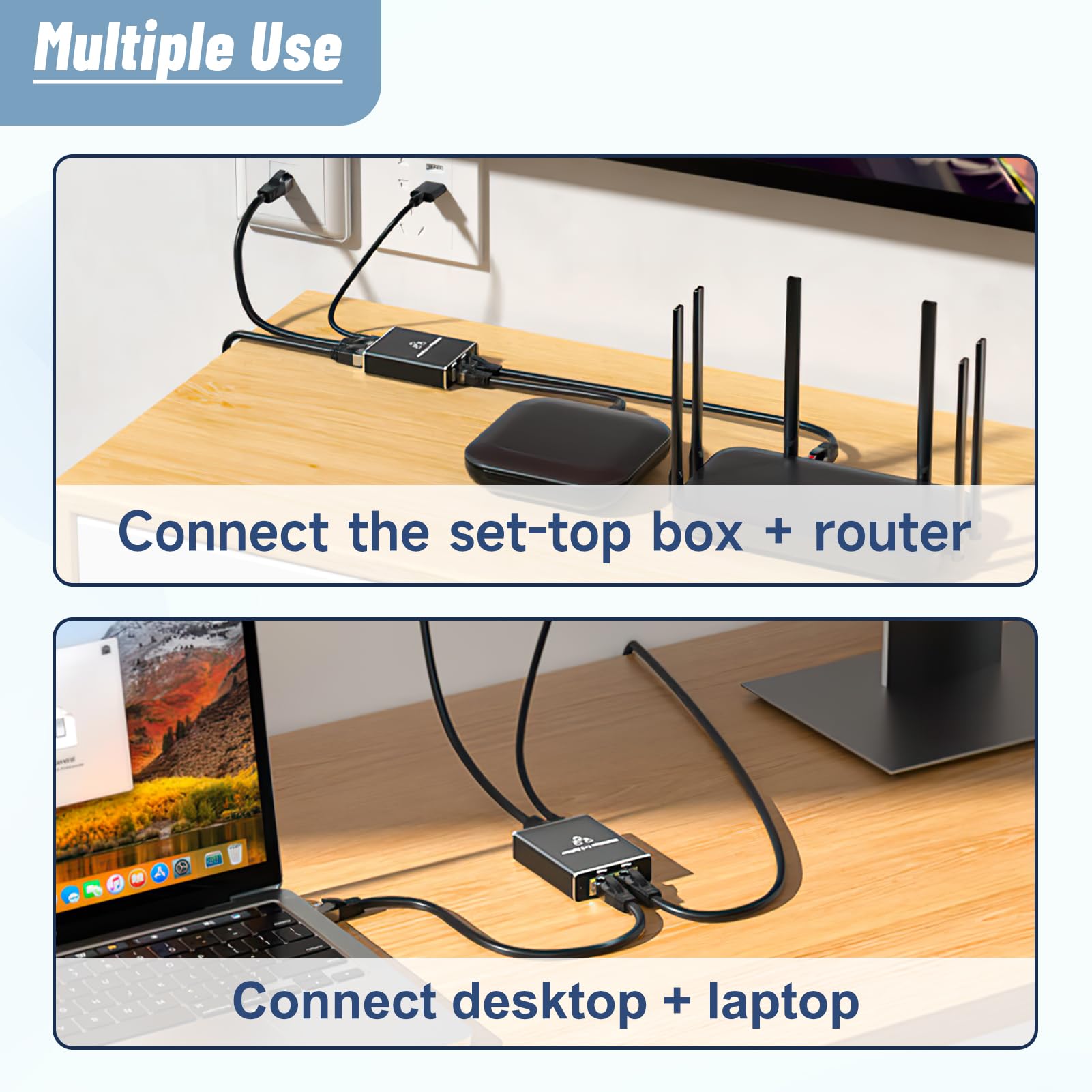 Switch Ethernet 1 À 4 1000Mbps Switch Rj45 Multiprise Rj45 Splitter Lan