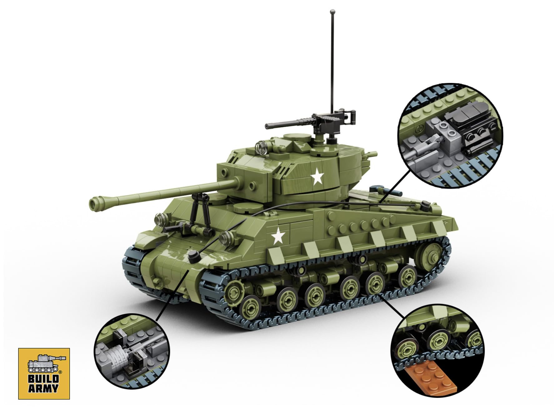 Amazon.co.jp: Buildarmy WW2 USA シャーマン M4A3E8 Easy8 タンク
