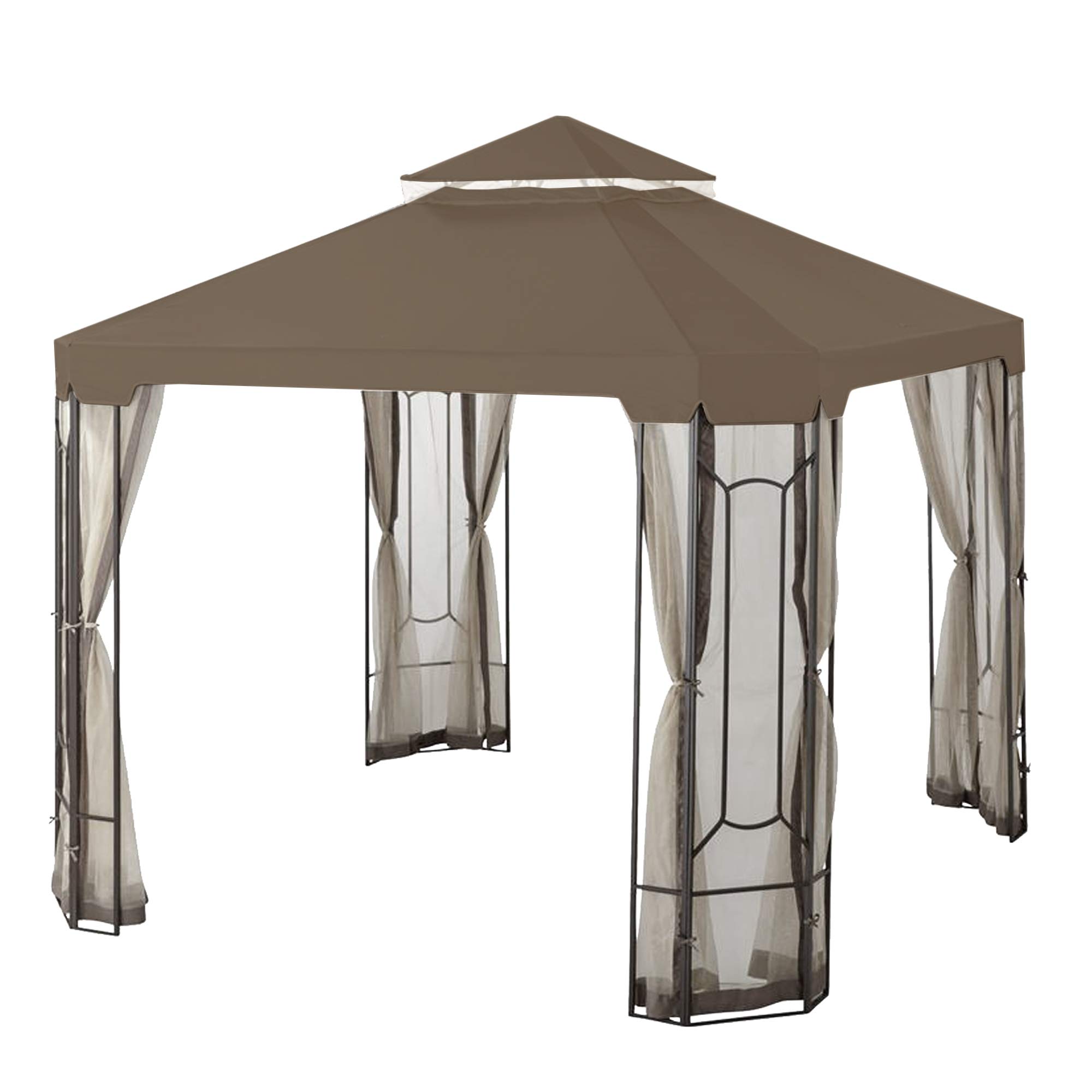 Garden Winds Replacement Canopy for The Cottleville Gazebo - Riplock 350 - Nutmeg