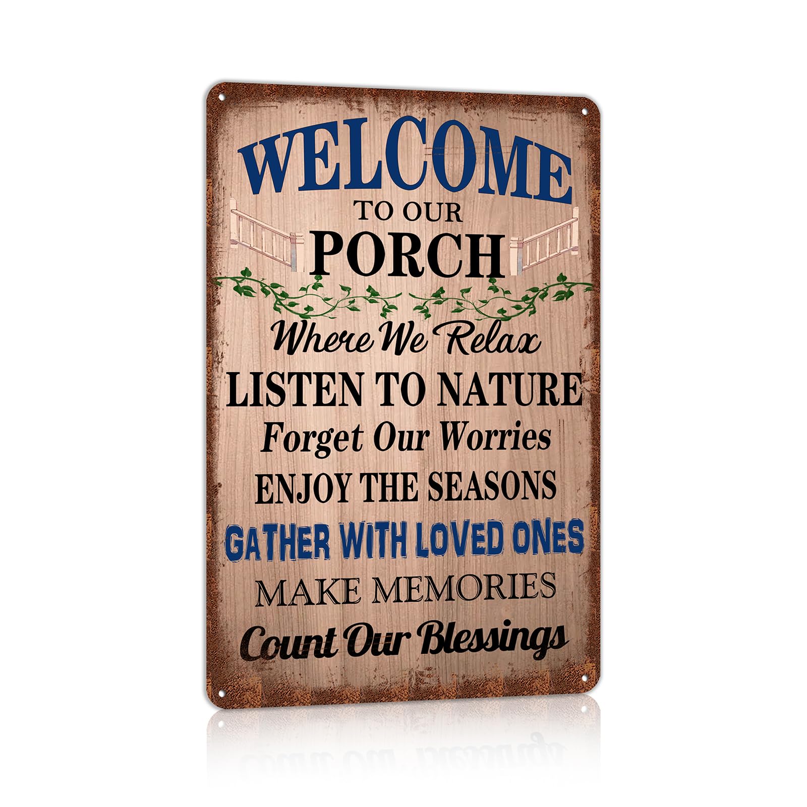 SMAZDFXX Vintage Porch Tin Signs Home Metel Signs Retro Wall Decor Wall Signs for Outdoor Room Door Yard Accessories Poster 8"x12"
