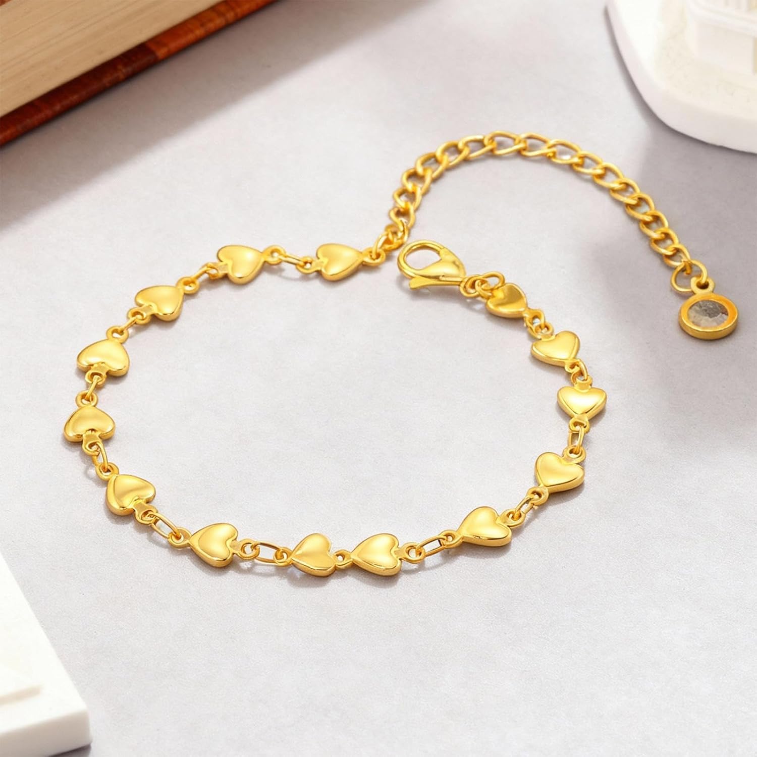 Dainty Bracelet Chain Bracelet Minimalist Jewelry Layering Heart Bracelets Valentines Day Bracelets Gift for Her - Image 7