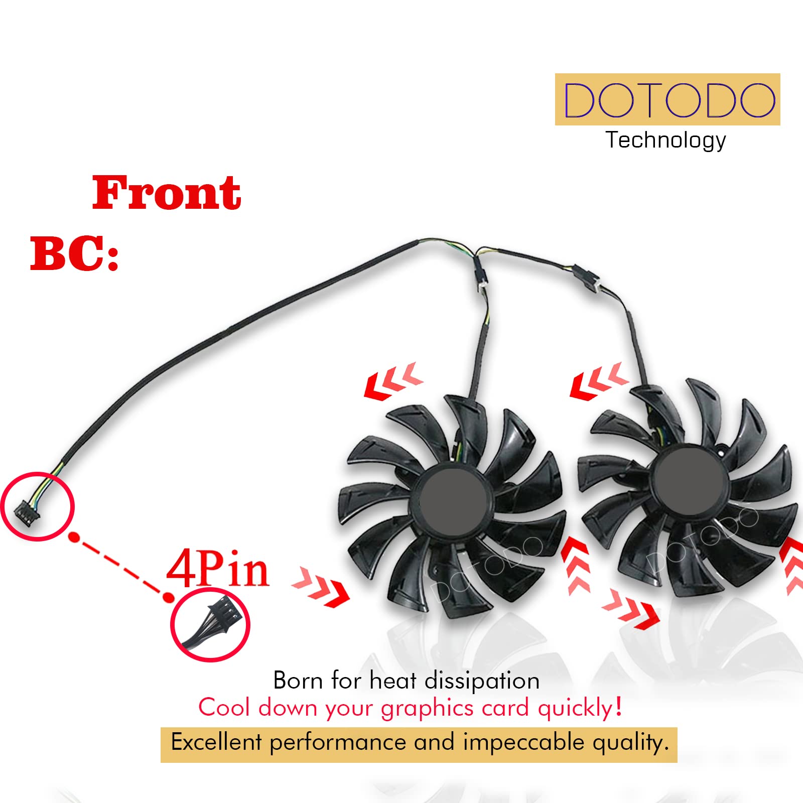 Ventilateur de refroidissement pour carte graphique ZOTAC GeForce RTX 2080 RTX 2080 Ti AMP Edition 87 mm GA92S2U DC 12 V 0,46 A 4 broches