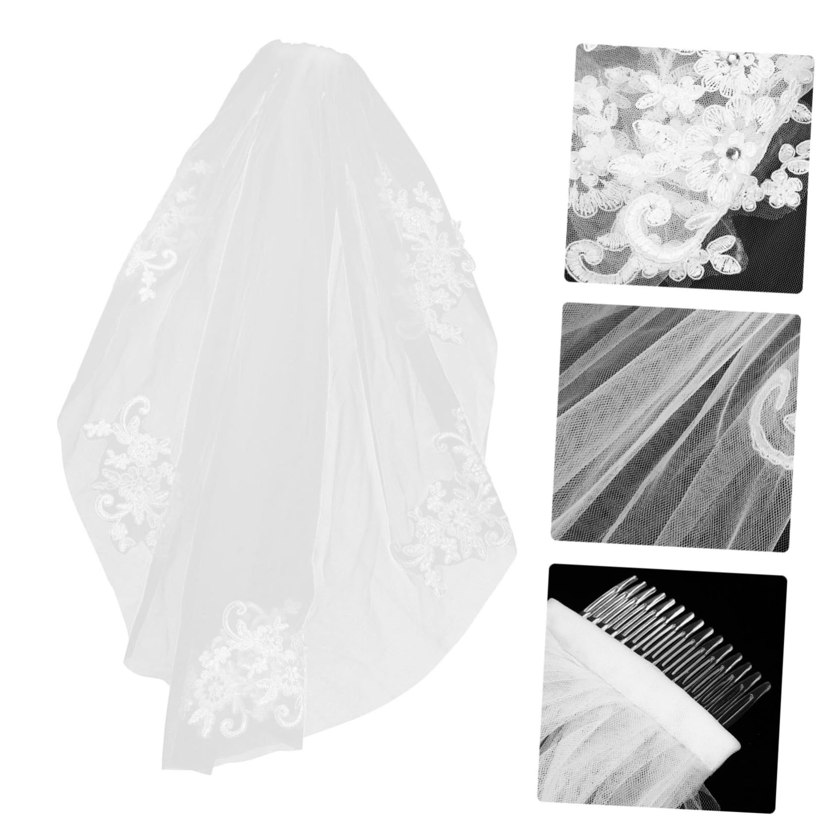 Holibanna 4pezzi Nuziale Da Sposa Singolo Con Fiori Elegante Accessorio Per Cerimonie e Fotografie Di Matrimonio Design Raffinato Per Sposi