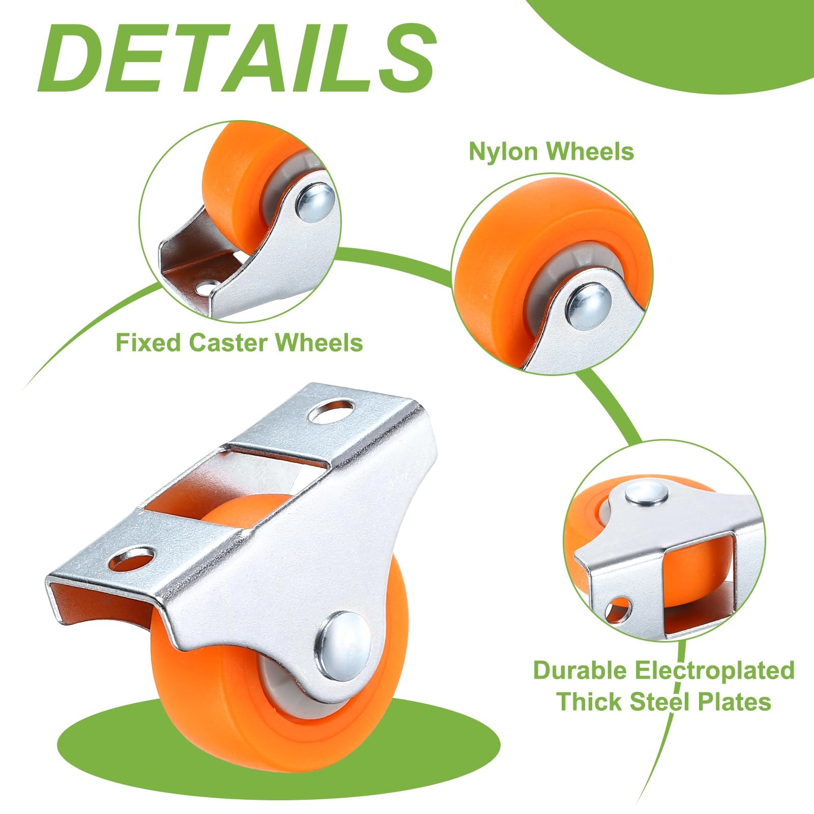 PATIKIL 1.3 Inch Fixed Caster Wheels - Image 3
