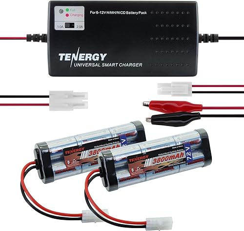 Combo cargador universal inteligente 6V a 12V 01025 versión 2 2 piezas Tenergy 72V NiMH paquete de baterías de 3800mAh