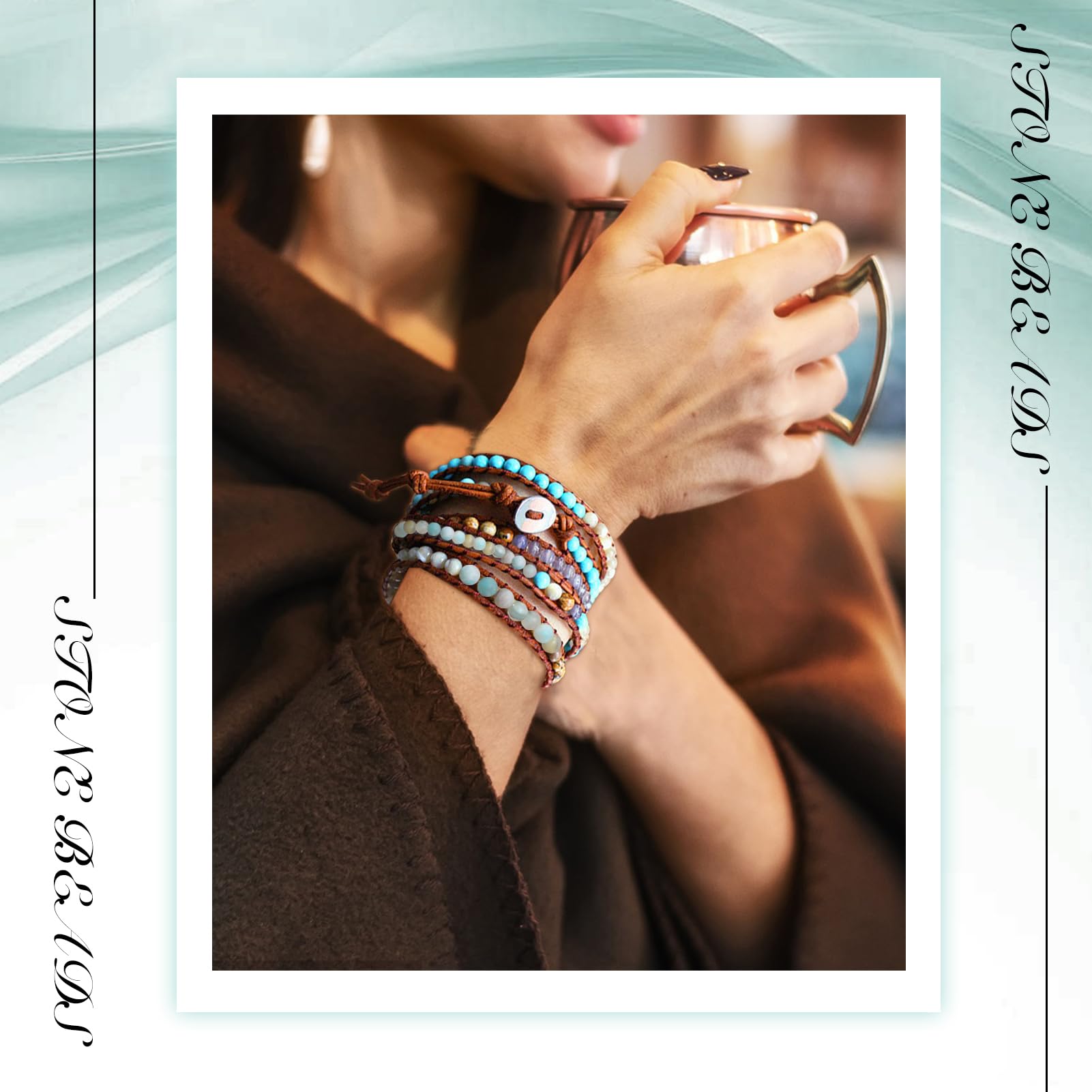 Perle Di Amazzonite Peruviana Semitrapanate Rotonde 5mm X 4 Pezzi - Foto 5