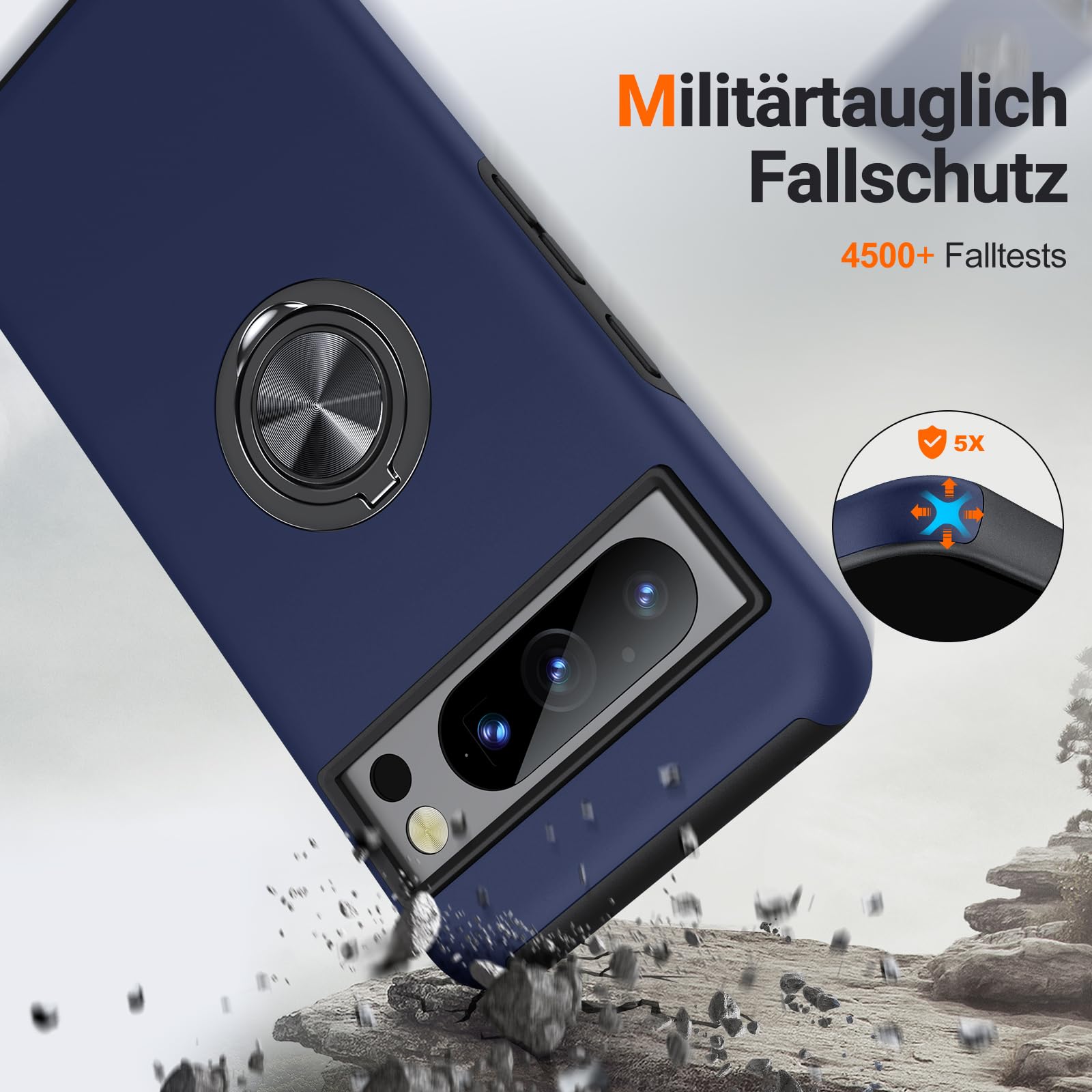 Custodia AOUIA Per Google Pixel 8 Con Vetro Temperato - Magnetica