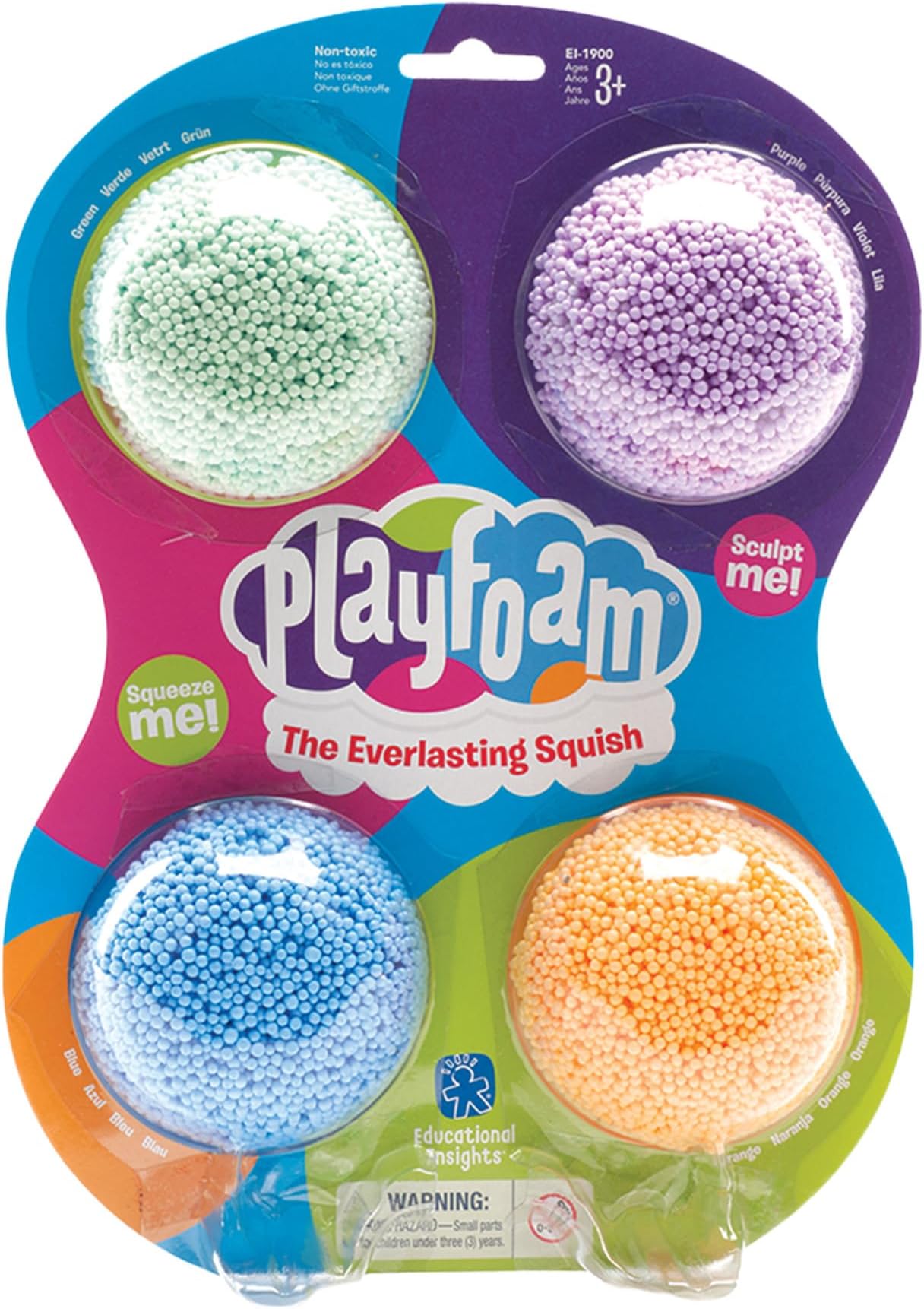 Educational Insights Playfoam Classic 4-Pack Set with 4 Colors, Fidget Toy & Sensory Toy, Ages 3+