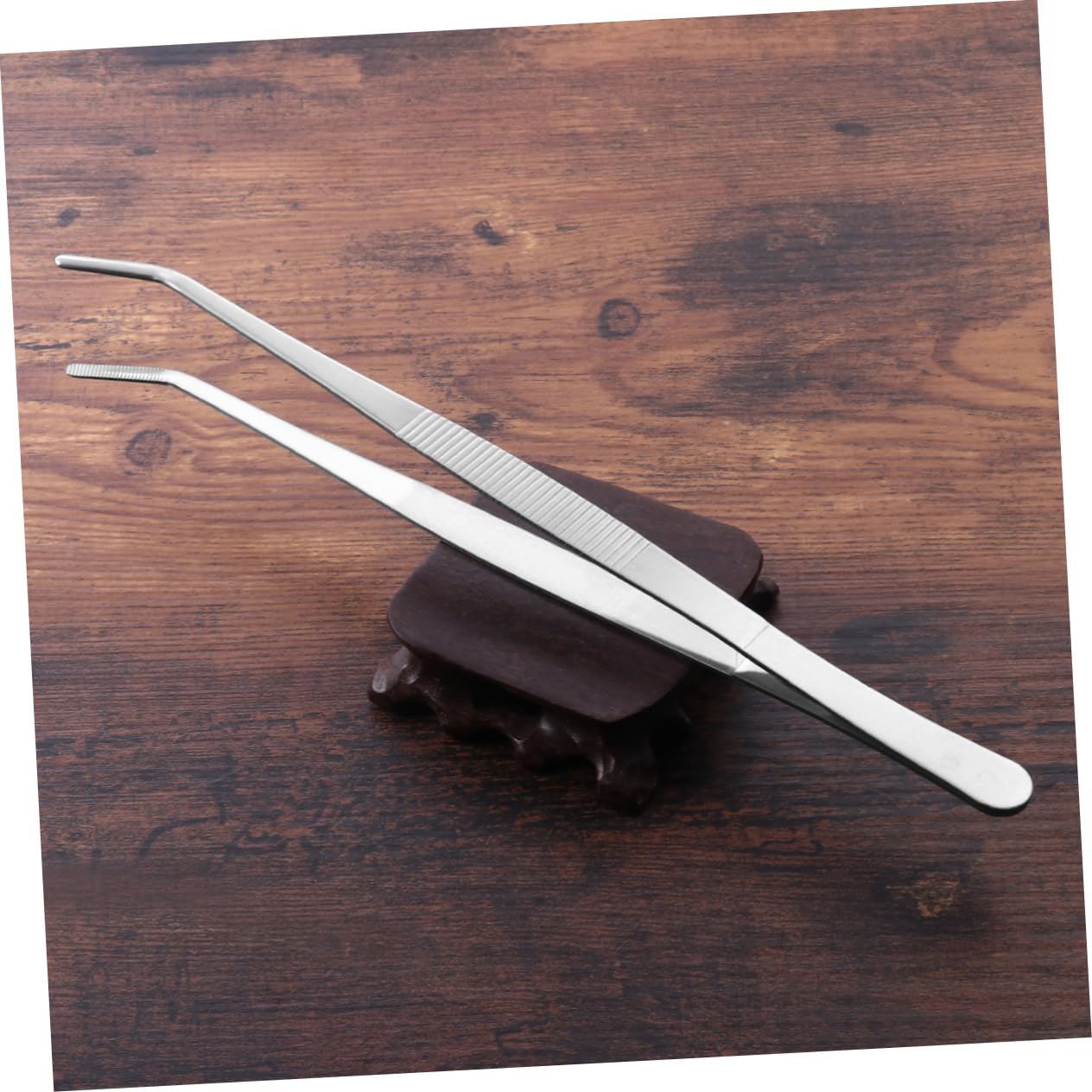 SUPVOX Pinzette in Acciaio Inox 2 Pezzi Dritte e Curve Antiscivolo 25cm per Alimentazione Rettili e Ragni Lavoro Manuale Fai da Te Durable