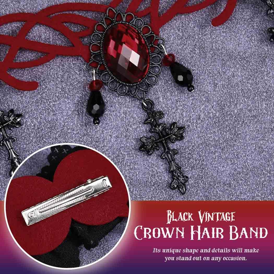 Fashband Gothic Flower Headband Halloween Rhinestone Forehead Chain Hair Clip Party Costume Headpiece for Women - Image 4