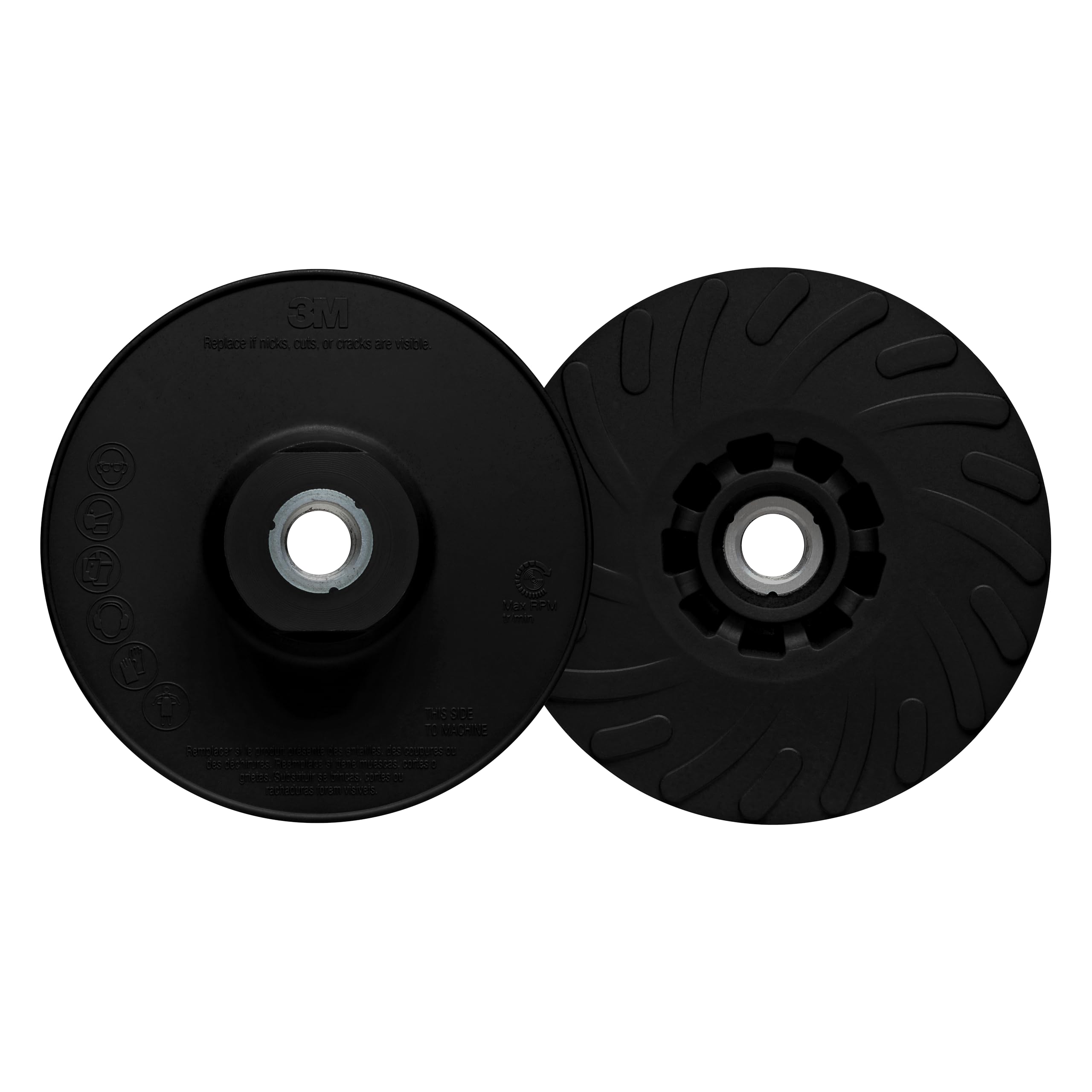 3M™ Almohadilla de respaldo de disco acanalada, 11230, dura, negra, 7 pulgadas, una pieza