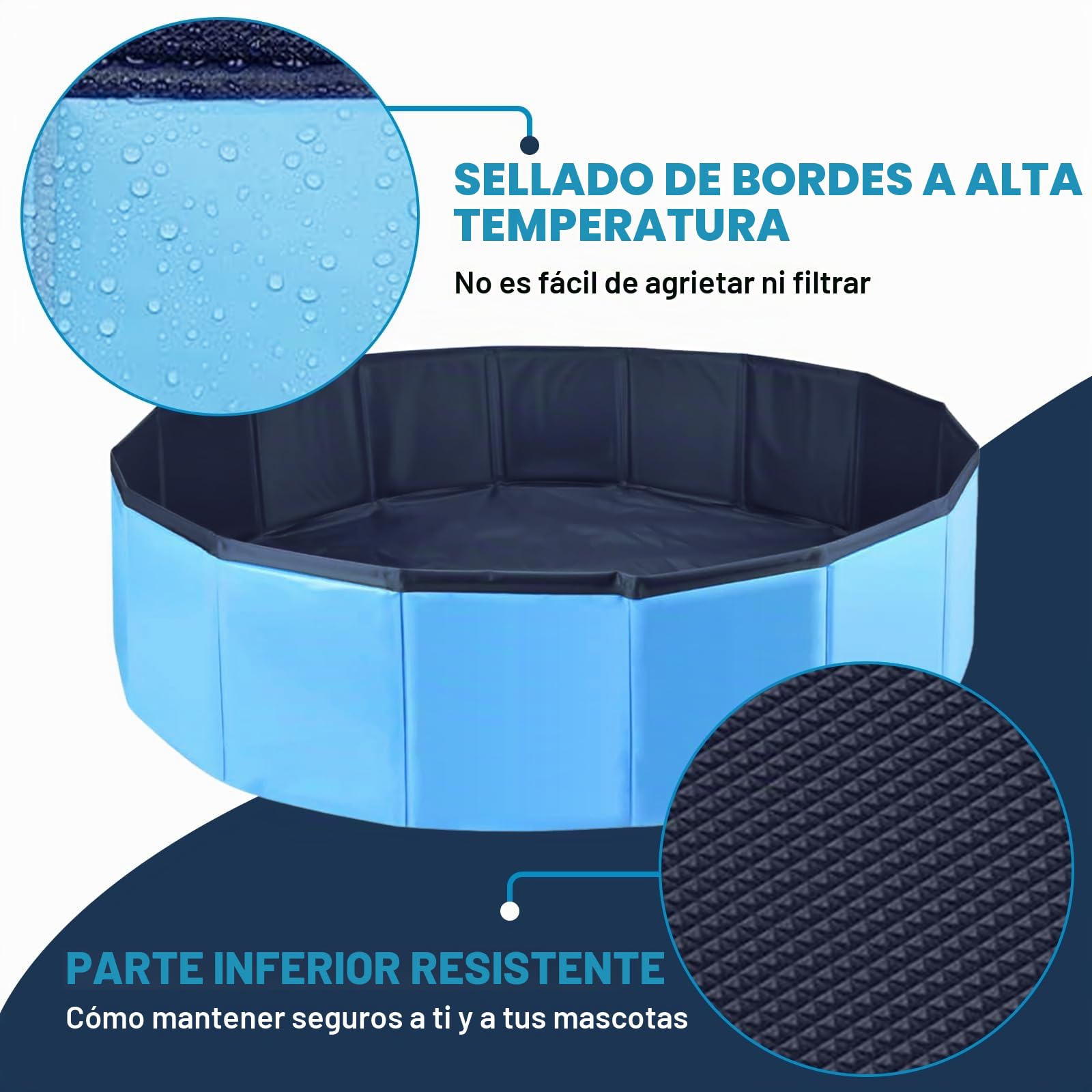 Piscina para Perros,120X30CM Piscina para Mascotas Perros,Bañera para Perros,Bañera Portátil para Mascotas,Piscina Plegable para Perros,para Mascotas, niños, Piscina, Antideslizante, portátil