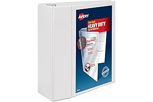 Avery Heavy-Duty View Binder, 5 Inch EZD Rings, 10 Pack White Binders (79106)