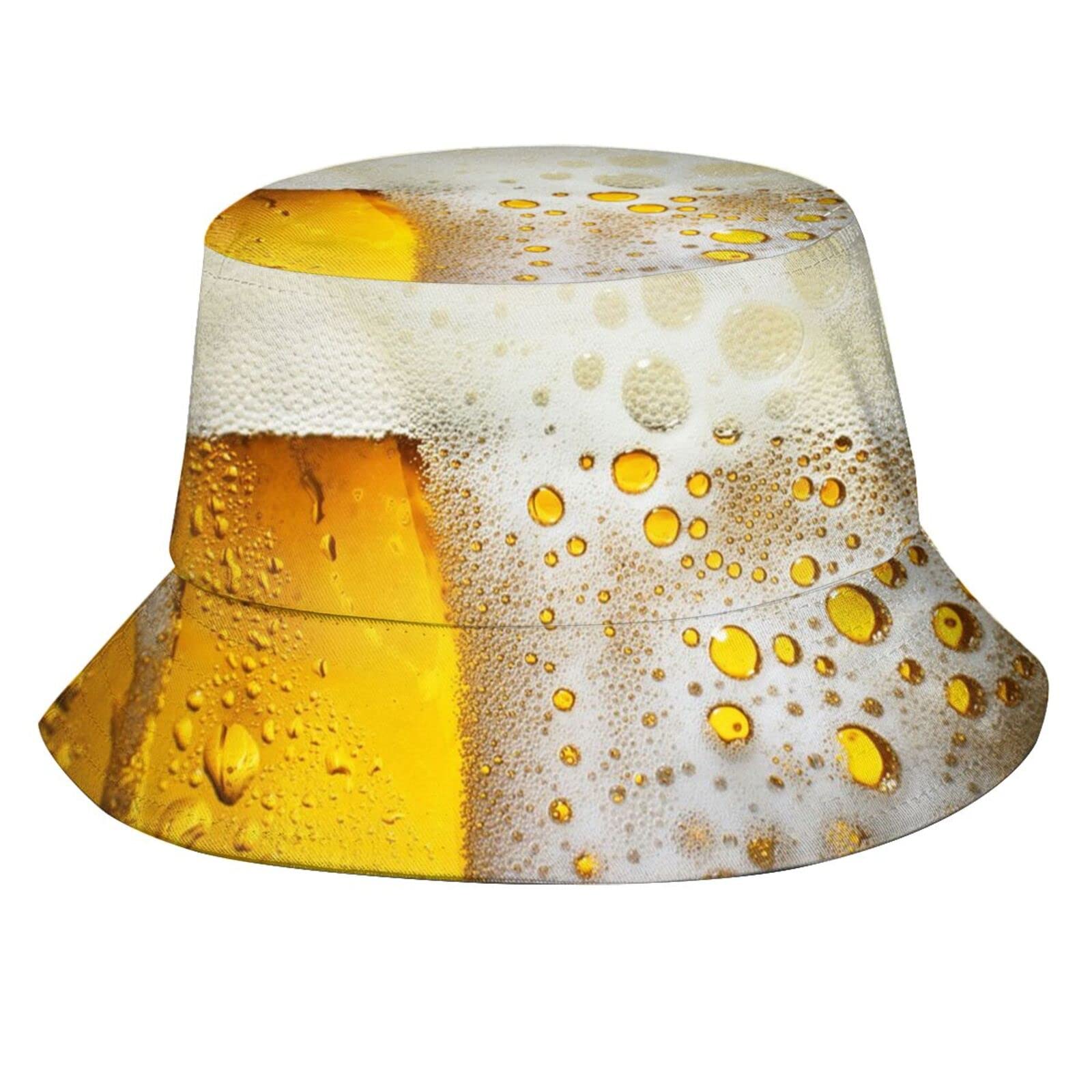 Zltegako Unisex Beer 05 Beer Bucket Hat Brim Cap Sun Hat Funny Fisherman Hats Packable Cap Bar Hat For Adults