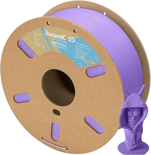 Miniatura 22 de DURAMIC 3D - Filamento de ácido poliláctico mate de 1.75mm negro, carrete de cartón de 1kg con acabado mate, filamento para impresora 3D PLA