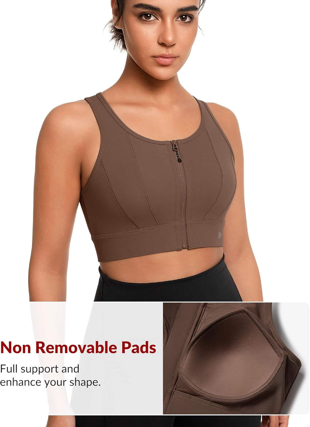 Yvette Front Closure Sports Bras for Women High Support Large Bust Supportive Sports Bra High Impact for Running - Image 4