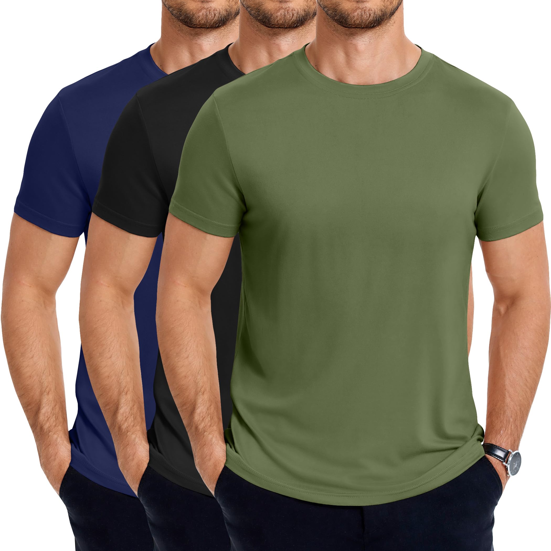 coofandy men39s short sleeve t-shirts crew neck casual summer t shirts 1-3 pack basic tee shirt