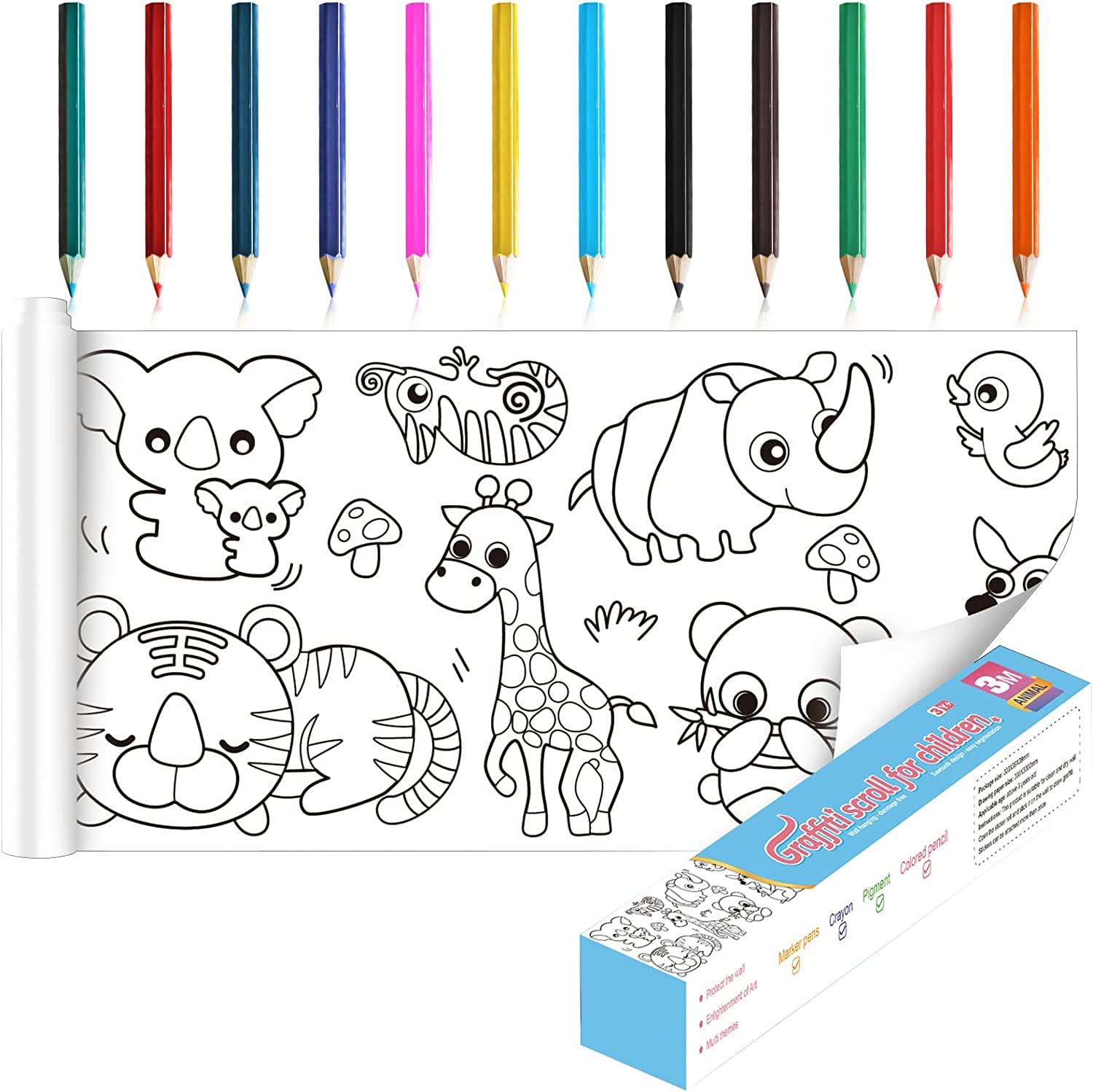 Buy OneNine Children’s Drawing roll, 30 * 300cm Coloring Paper Roll
