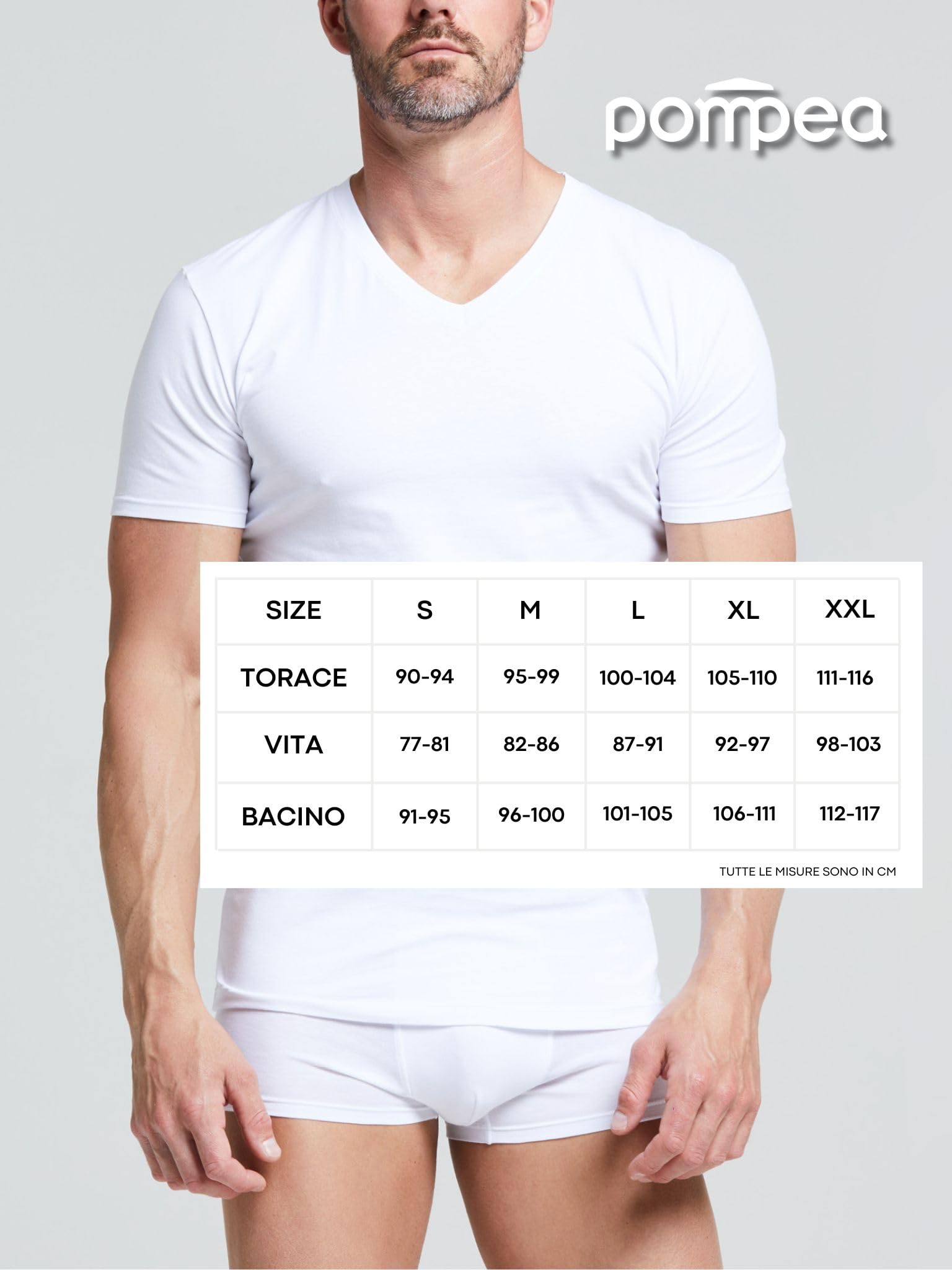 POMPEA Koszulka męska 89540724wr0024XL, biała, XL, biały, XL
