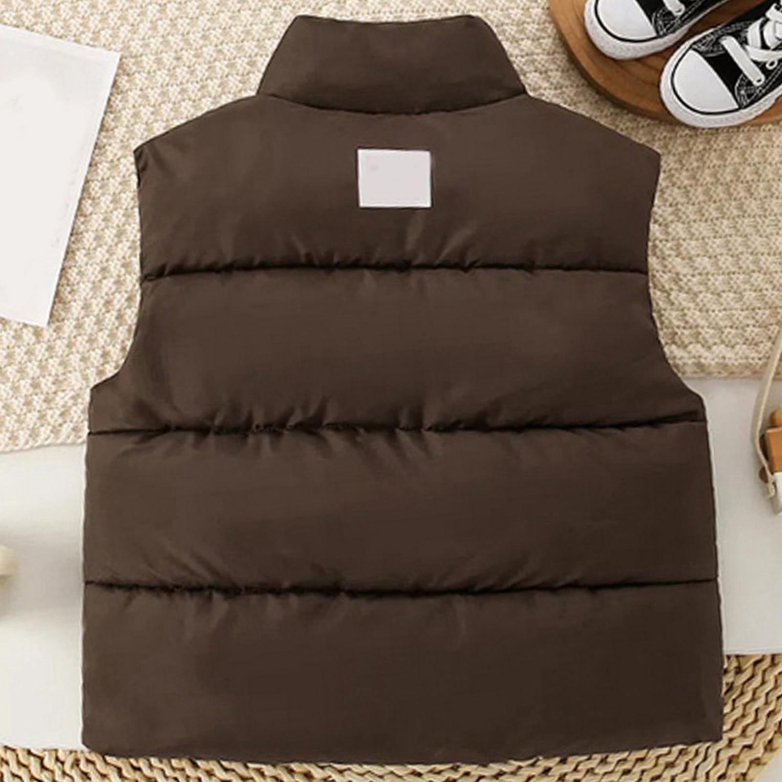 Genérico Chaleco NiñO Acolchado 4 AñOs,Chaleco De PlumóN para NiñOs Chaqueta Acolchada Sin Mangas CáLida Acolchada Y Aislante Ropa De Invierno Ligera Y Acogedora para NiñOs