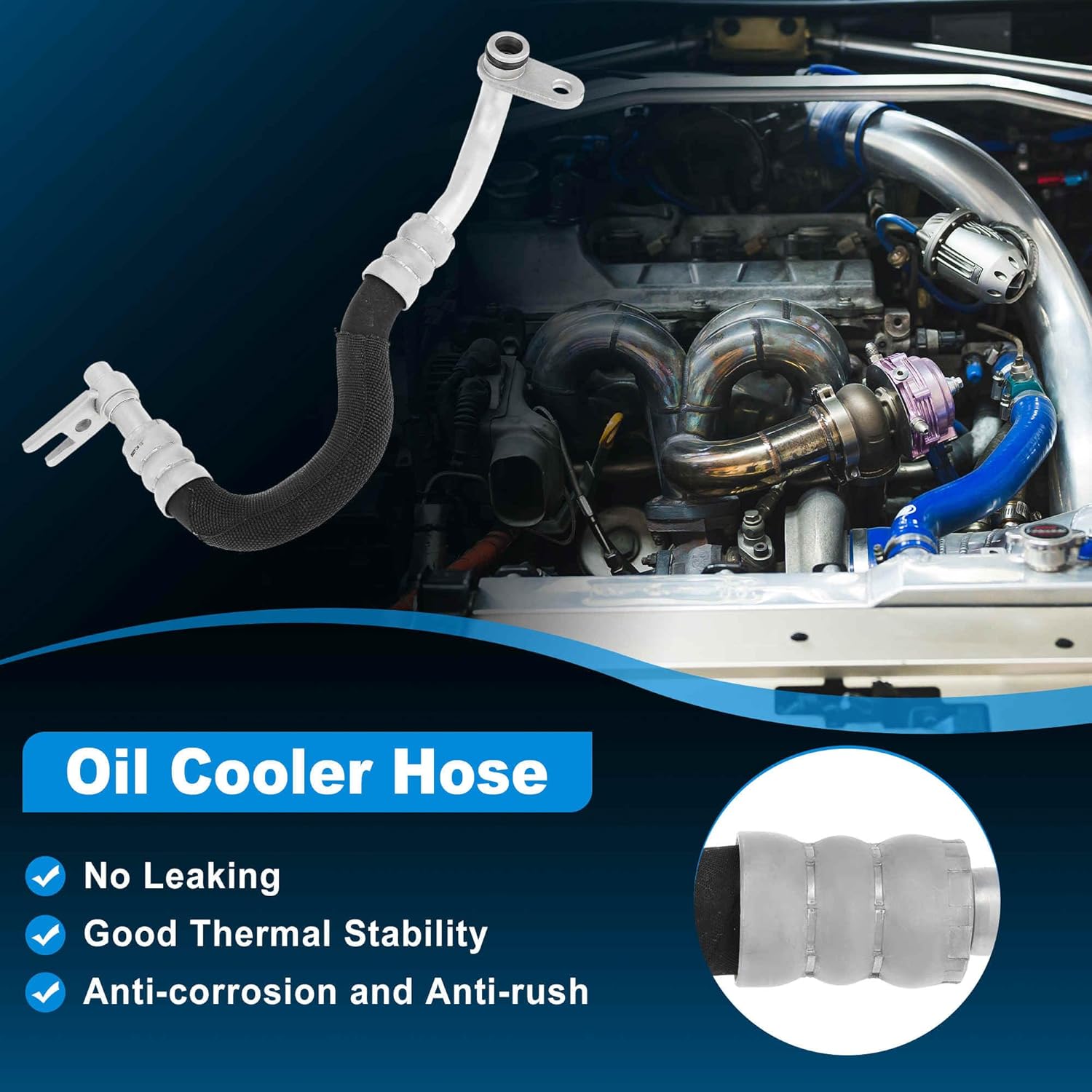 Outlet Engine Oil Cooler Tube for BMW 535i E60/E61 2008-2010 for BMW 535xi Engine Coolant Bypass Hose Line No.17227560980