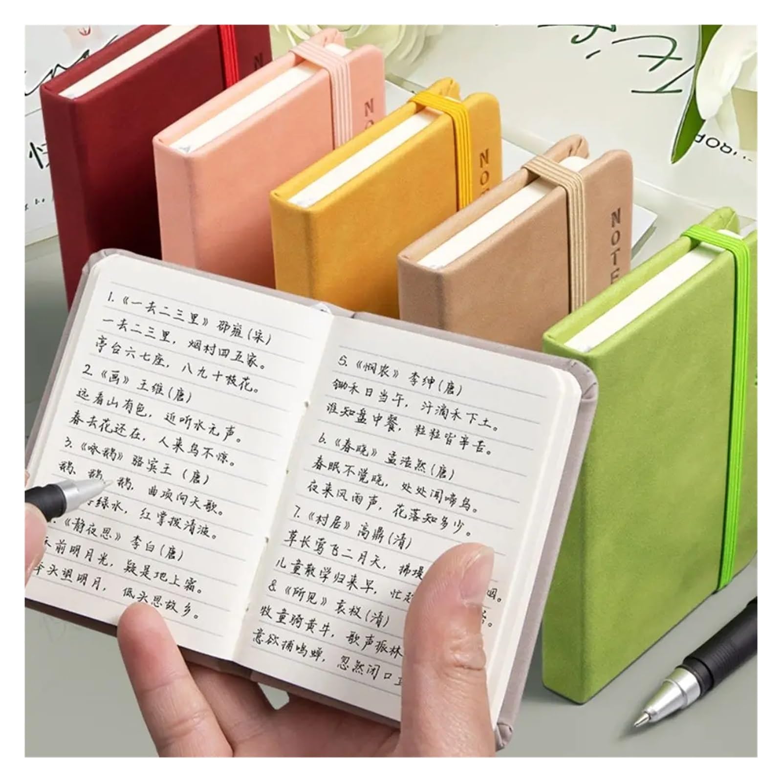 Inspirierendes Notizbuch 3Pcs A7 Mini Notebook Tragbare Tasche Notizblock Tagebuch Planer Agenda Memo Büro Schule Schreibwaren(M)